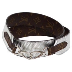 Louis Vuitton Monogram Silver Metallic Reversible Shoulder Strap