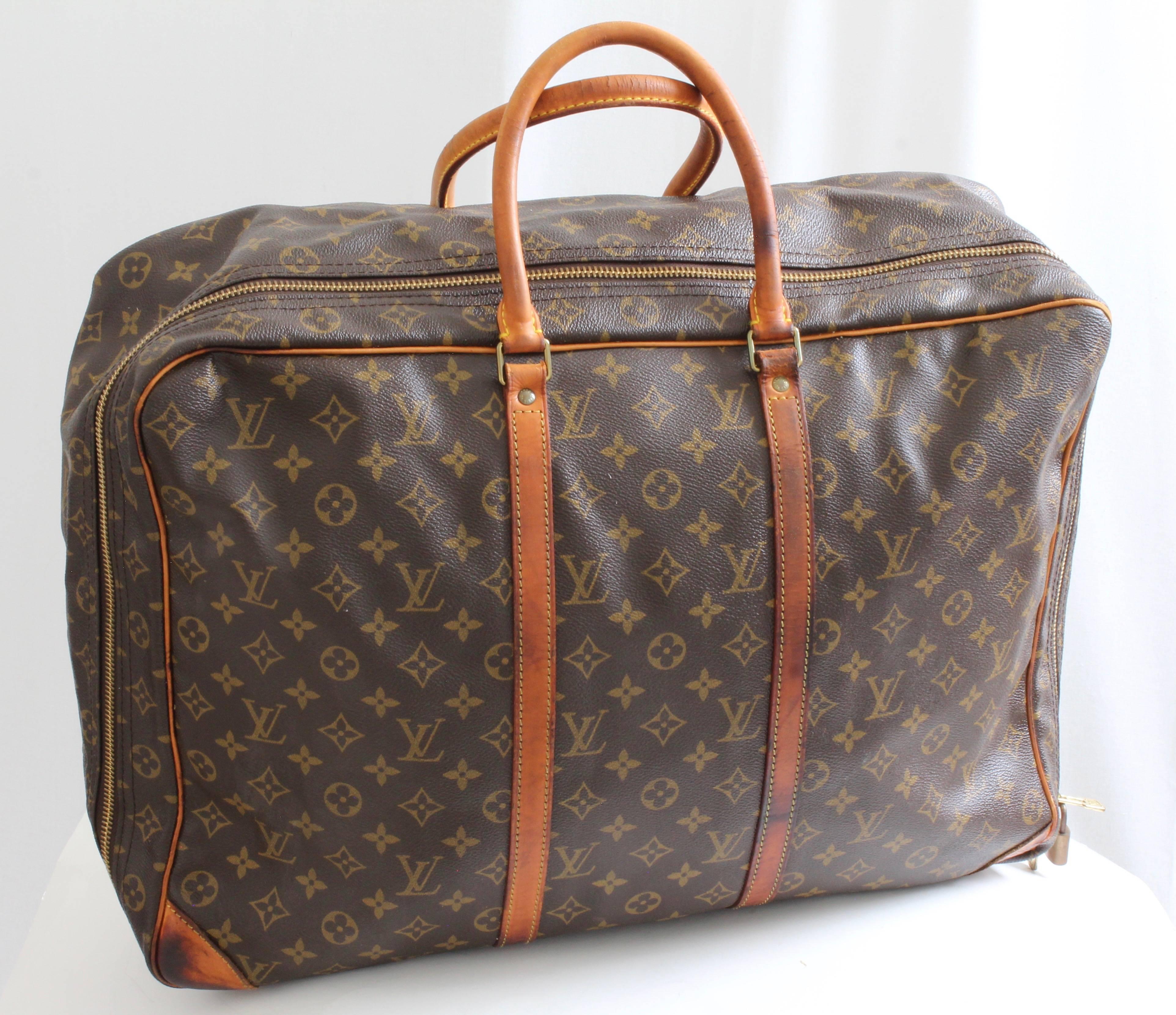 Brown Louis Vuitton Monogram Sirius Suitcase 50cm Luggage Weekender Travel Bag 80s 