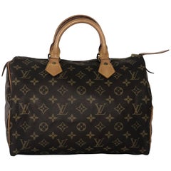  Louis Vuitton Monogram Speedy 30 Satchel Top Handle Handbag