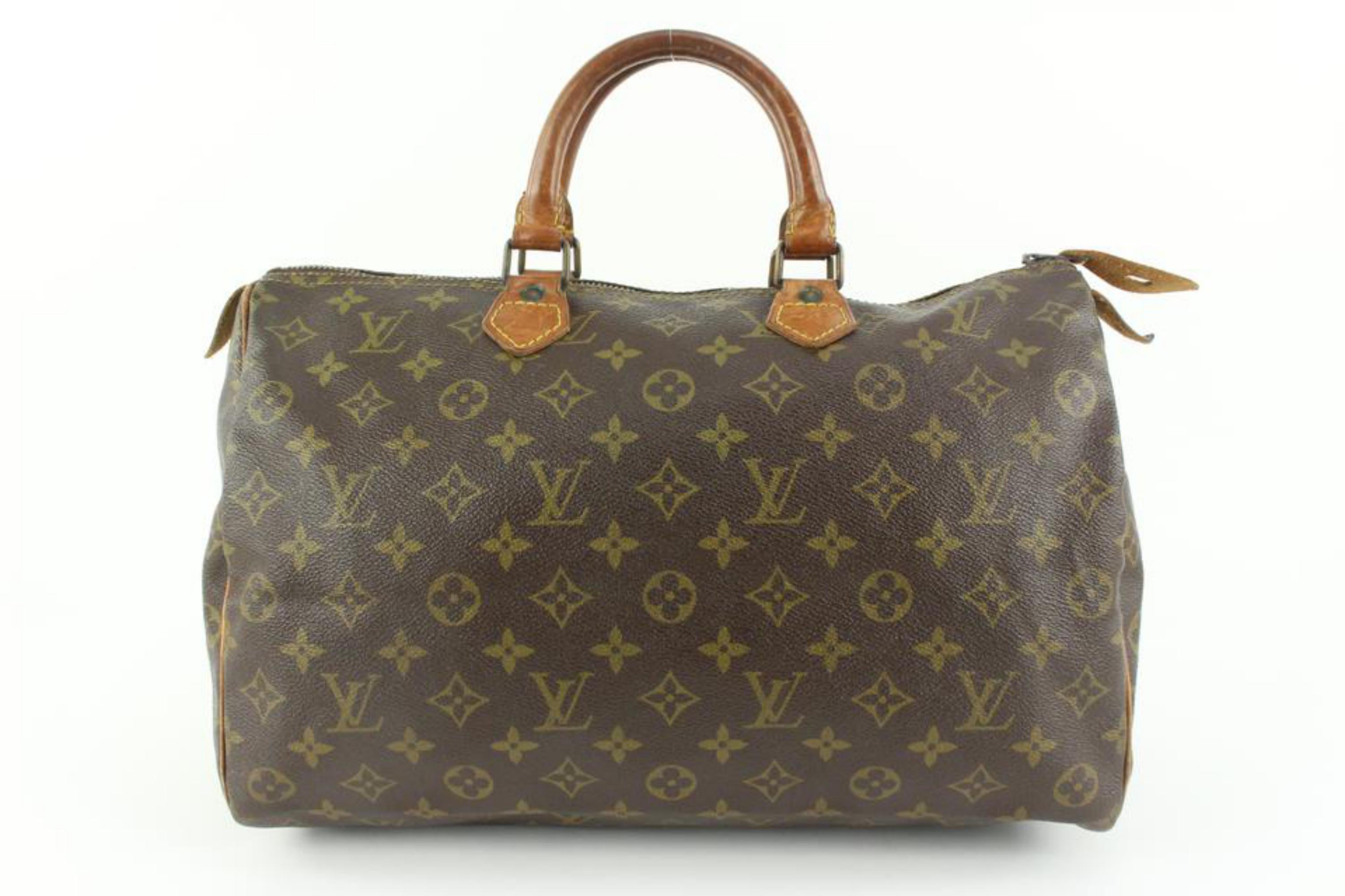 Louis Vuitton Monogram Speedy 35 Boston Bag 1230lv1 In Fair Condition For Sale In Dix hills, NY