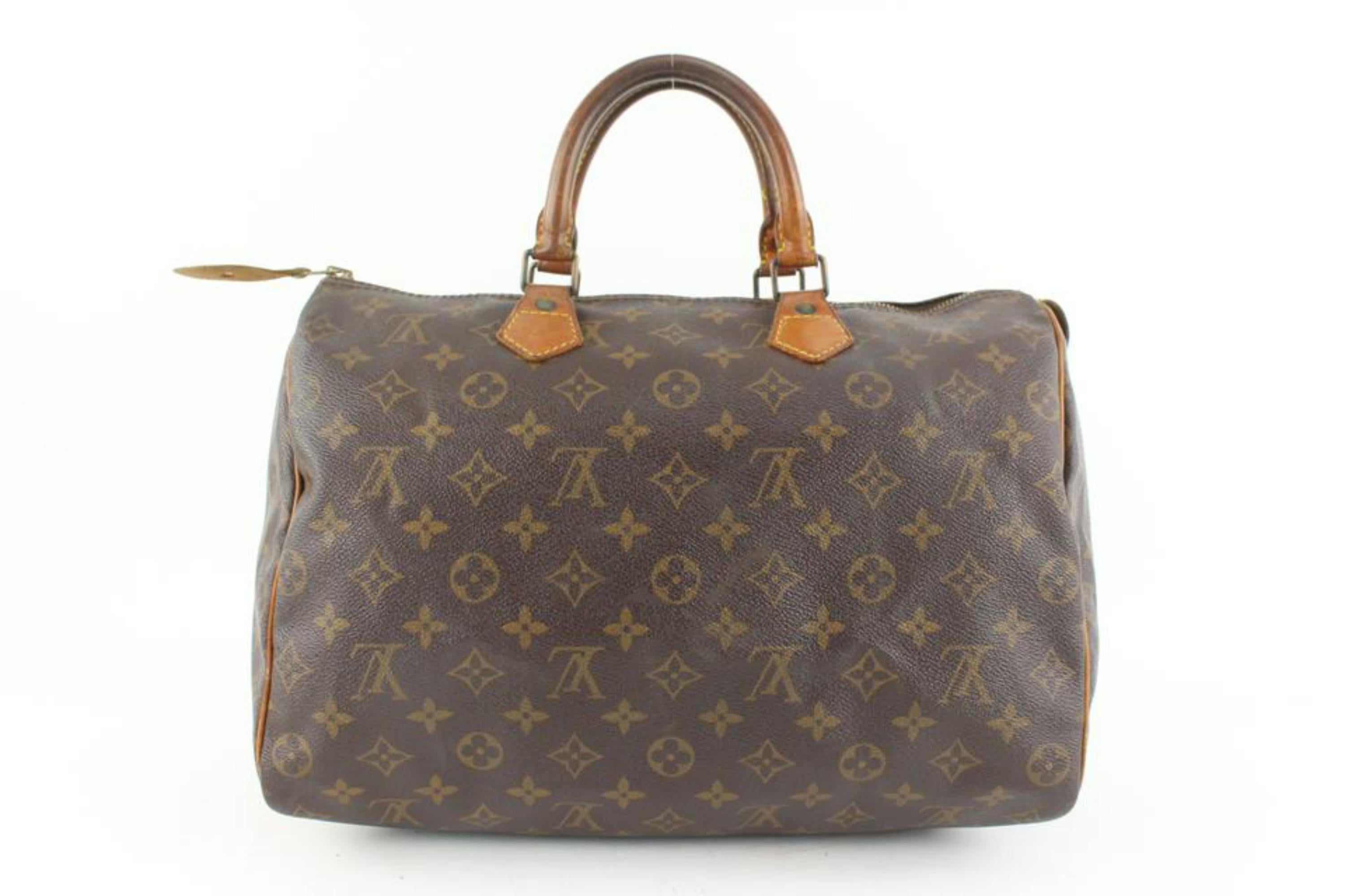 Louis Vuitton Monogram Speedy 35 Boston Bag 16lv42 In Good Condition In Dix hills, NY