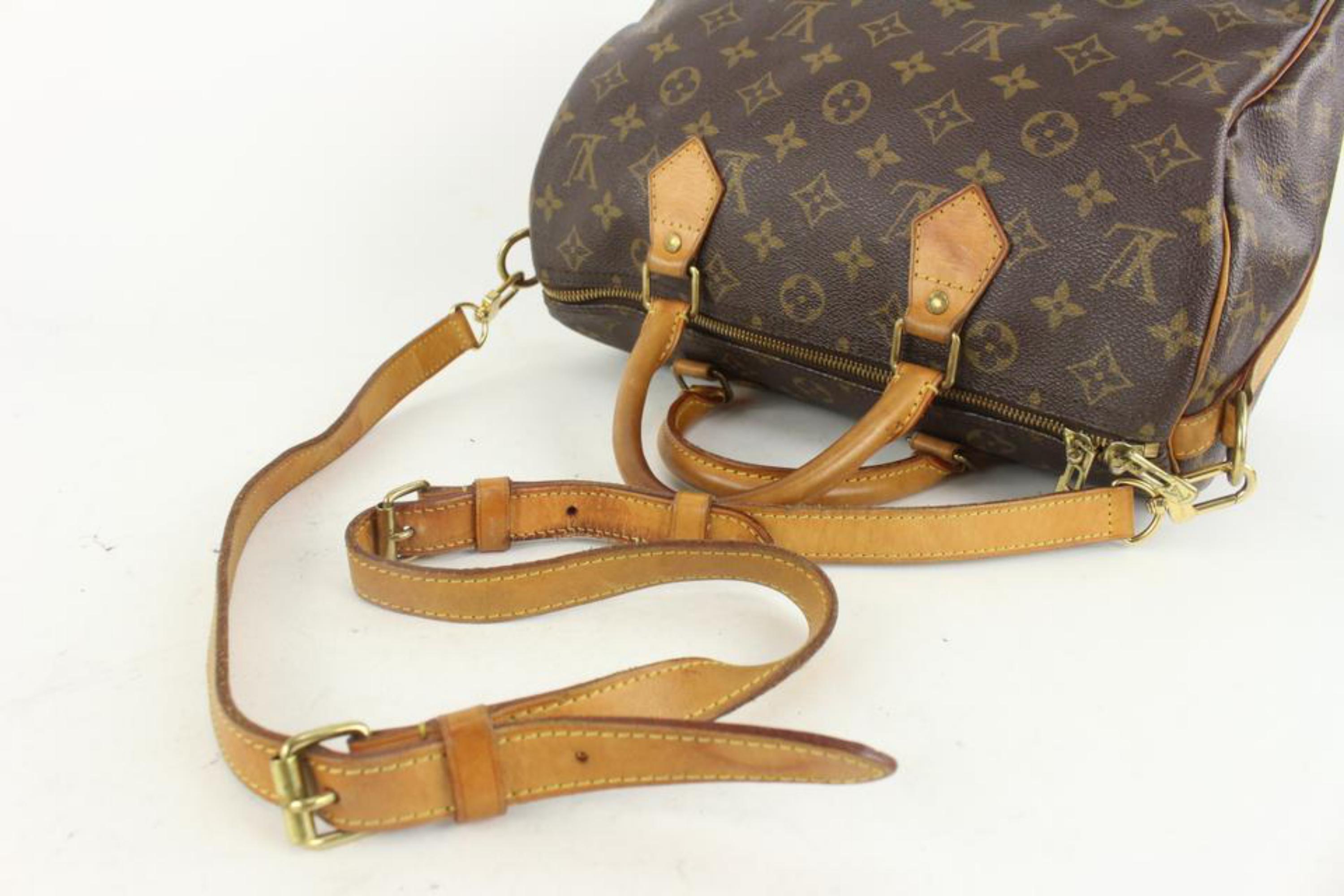 Louis Vuitton Monogram Speedy Bandouliere 30 Boston with Strap 1110lv12 In Good Condition For Sale In Dix hills, NY