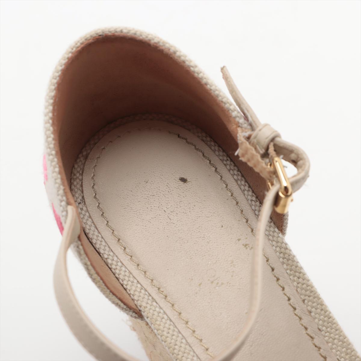 Louis Vuitton - Sandales compensées Starboard blanches et roses avec monogramme 8