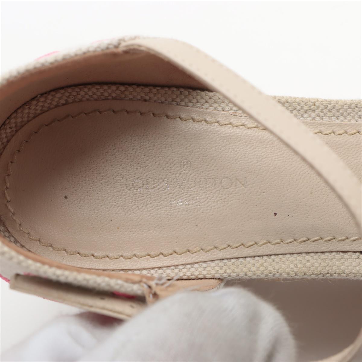 Louis Vuitton - Sandales compensées Starboard blanches et roses avec monogramme 5