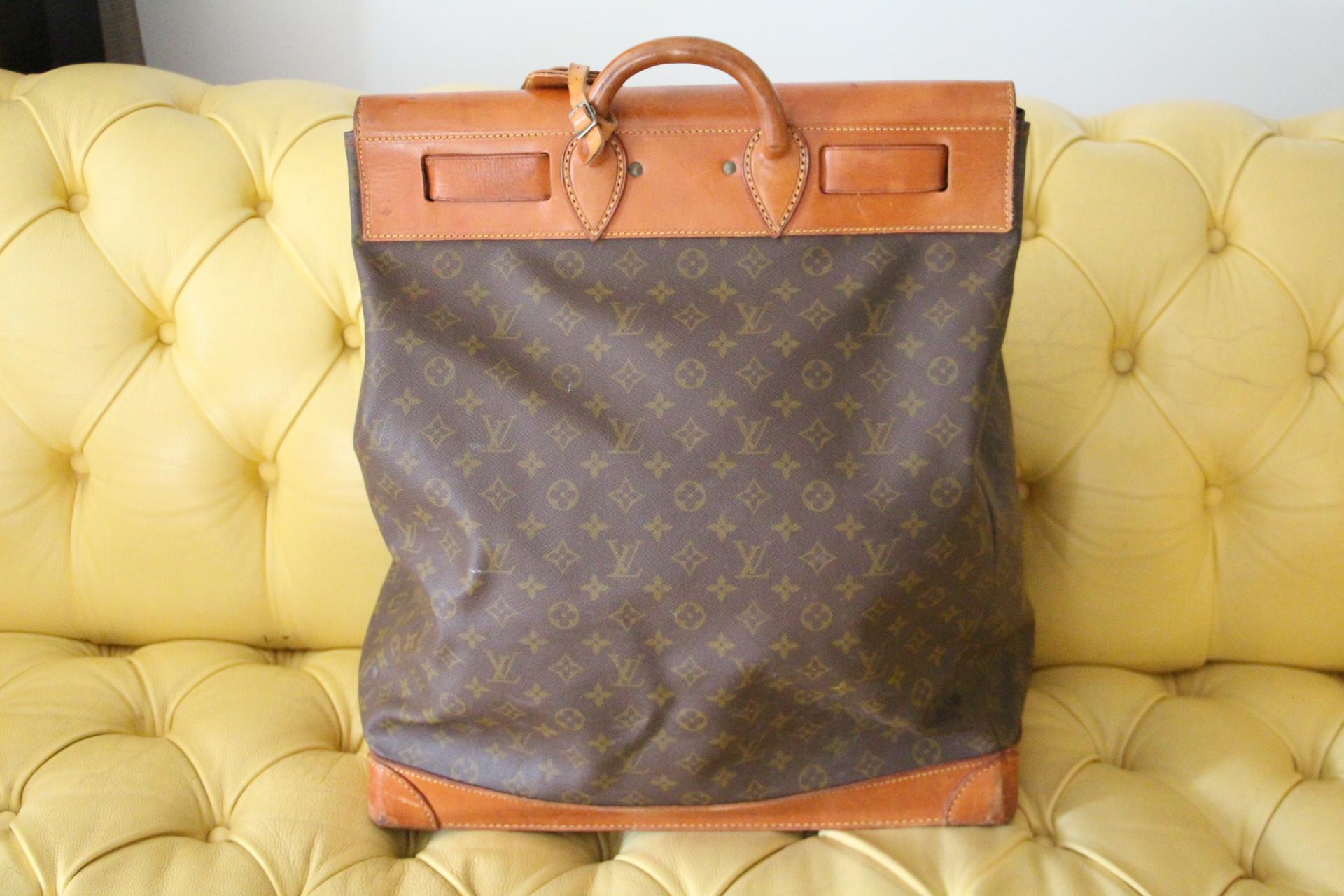 Brown Louis Vuitton Monogram Steamer Bag 45, Louis Vuitton travel Bag For Sale