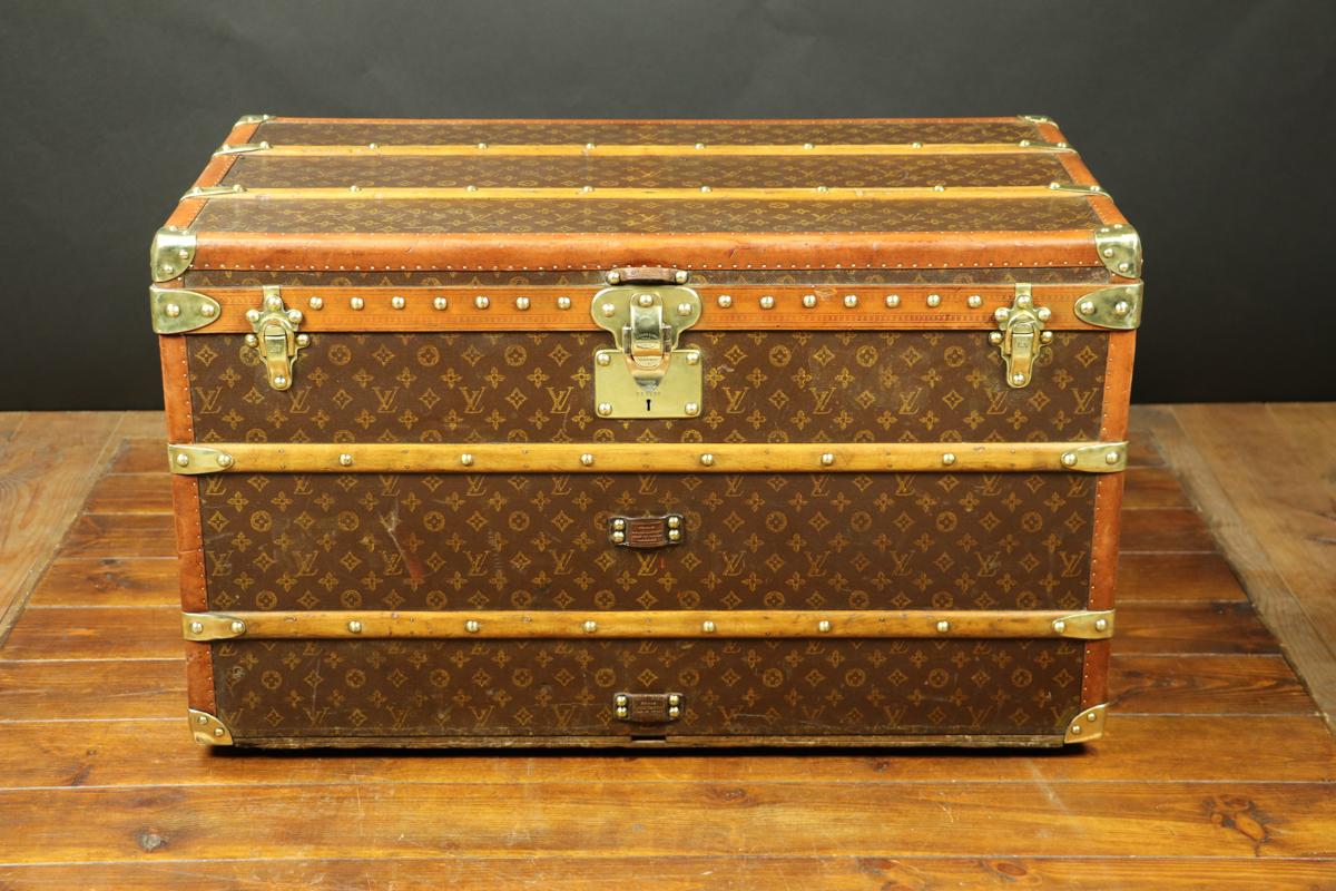 French Louis Vuitton Monogram Steamer Trunk