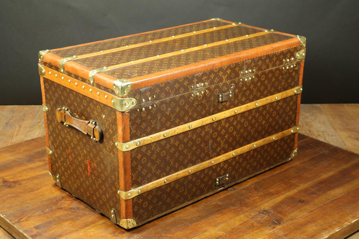 Brass Louis Vuitton Monogram Steamer Trunk