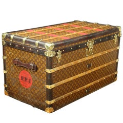 Antique Louis Vuitton Monogram Stencil Canvas Trunk, 1910s