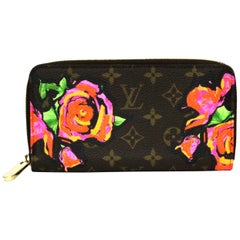 Portefeuille zippé LOUIS VUITTON Monogram Stephen Sprouse Roses