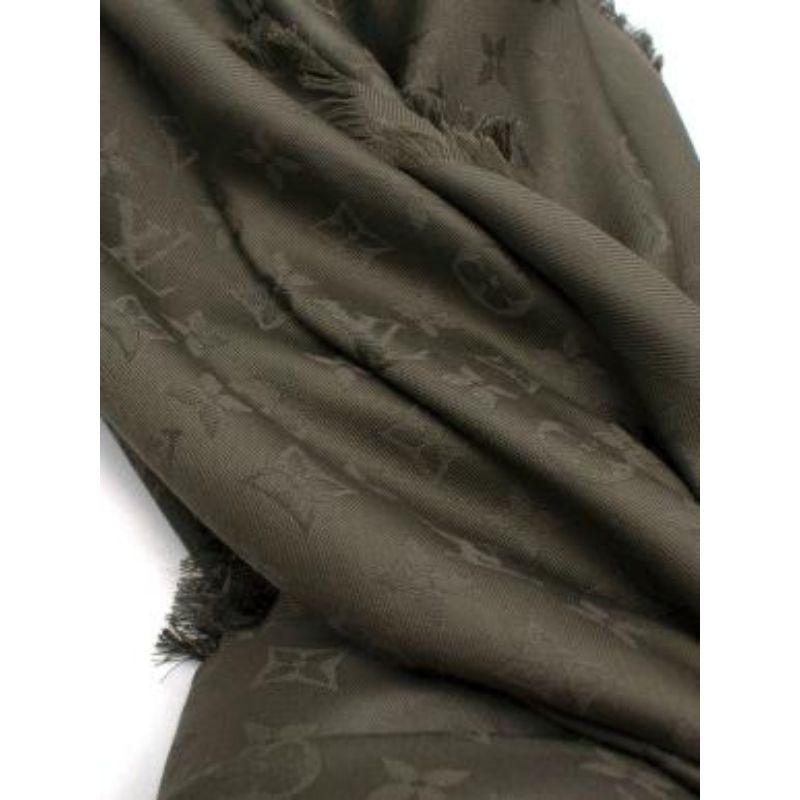Louis Vuitton Monogram Steppe Silk & Wool Scarf For Sale 1