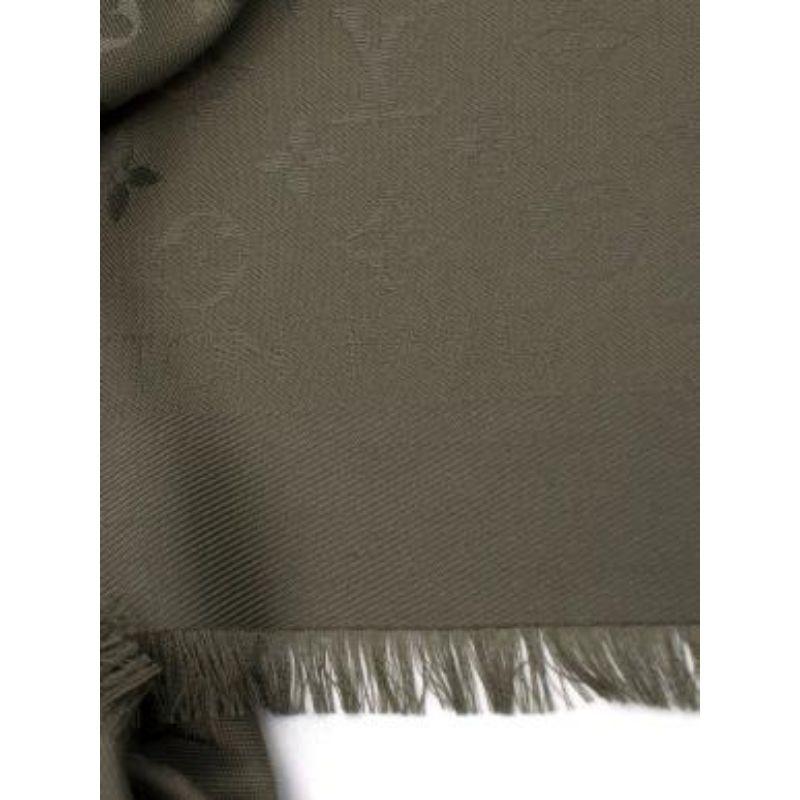 Louis Vuitton Monogram Steppe Silk & Wool Scarf For Sale 4