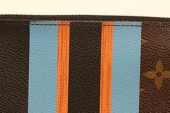 Louis Vuitton Monogram Stripe Pochette Plate MM Zip Pouch 27L26a