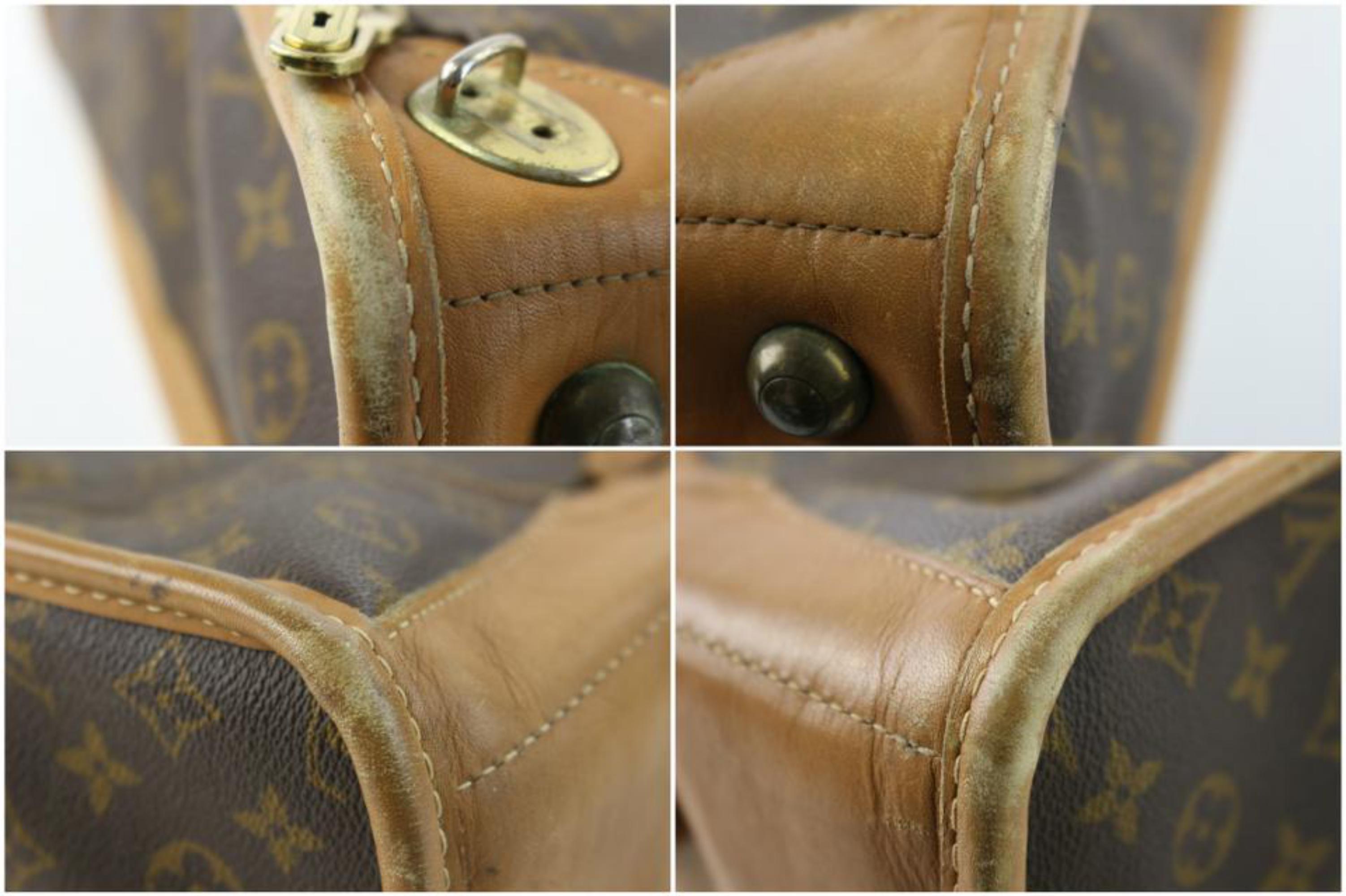 Louis Vuitton Monogram Suitcase 10lz0717 Brown Coated Canvas Weekend/Travel Bag For Sale 8