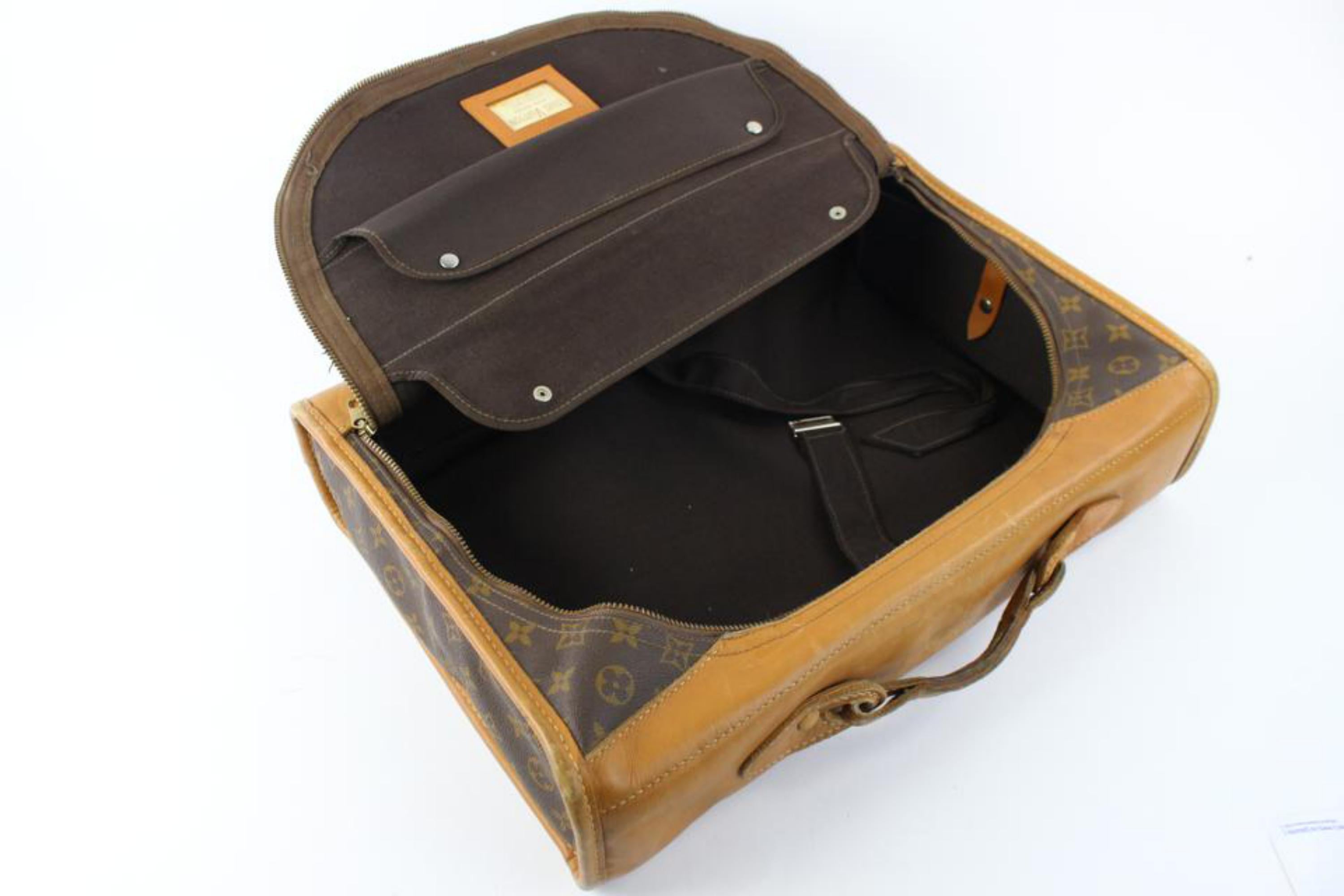 Louis Vuitton Monogram Suitcase 10lz0717 Brown Coated Canvas Weekend/Travel Bag In Good Condition For Sale In Forest Hills, NY