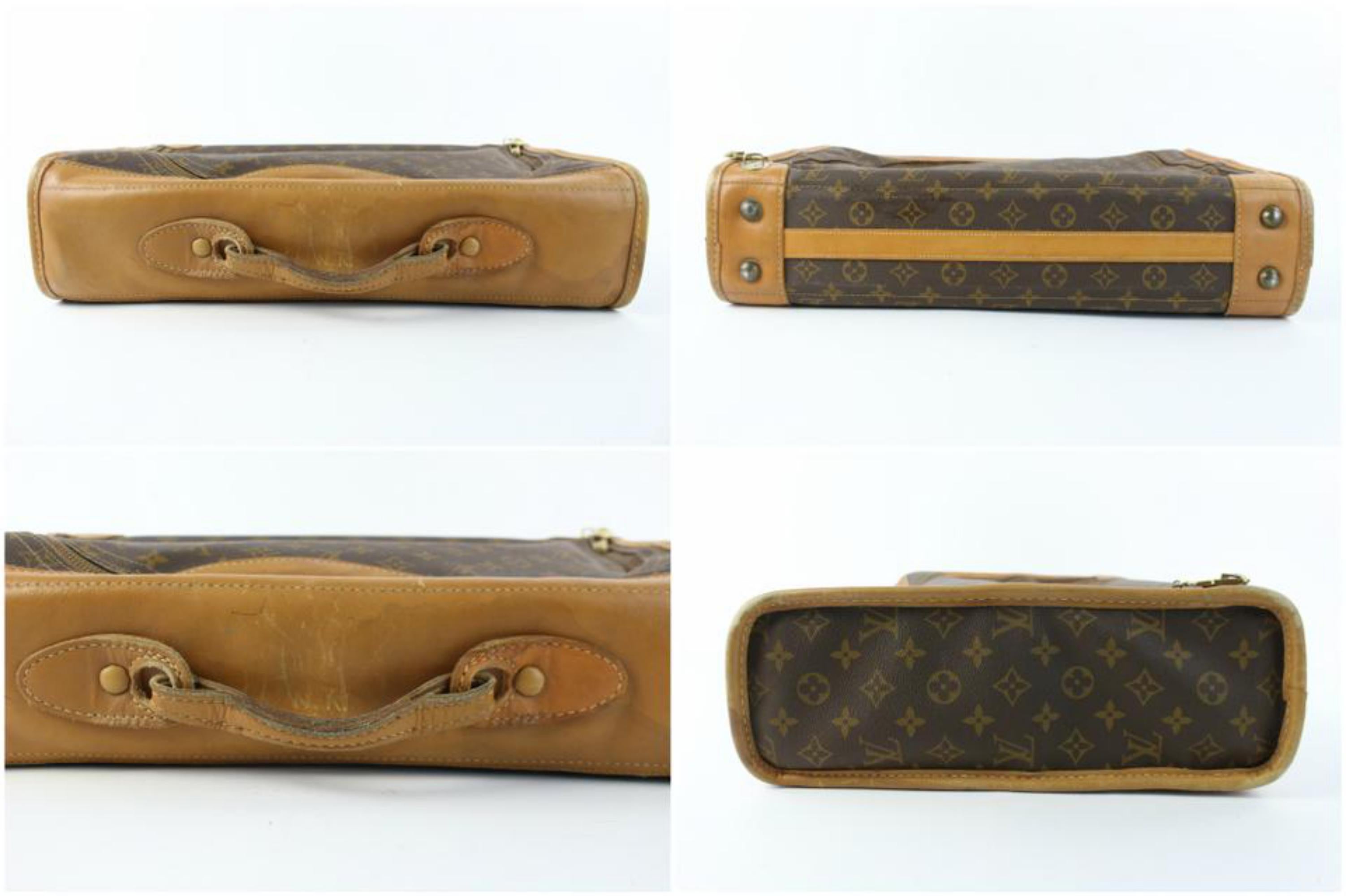 Louis Vuitton Monogram Suitcase 10lz0717 Brown Coated Canvas Weekend/Travel Bag For Sale 2