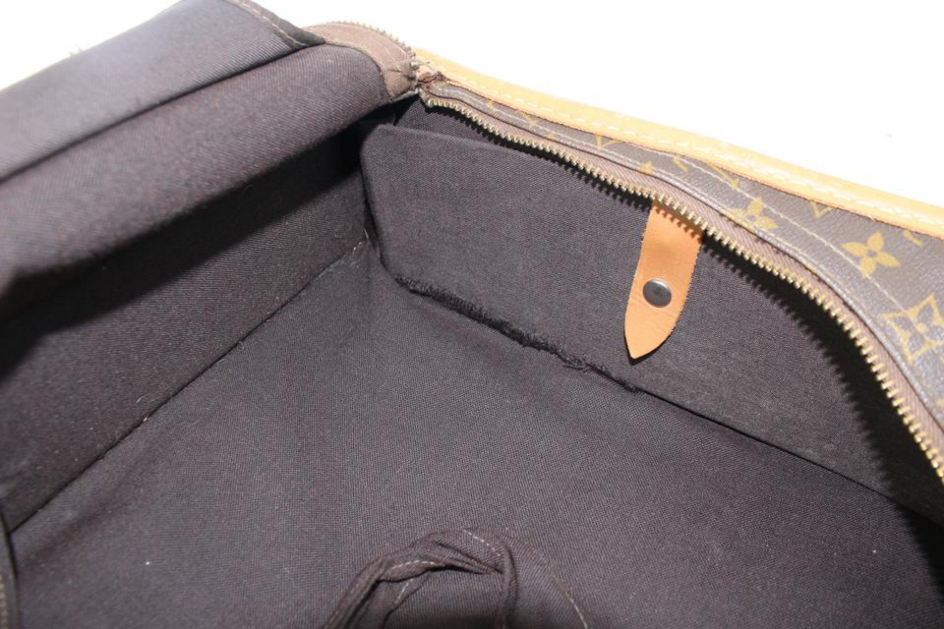 Louis Vuitton Monogram Suitcase 10lz0717 Brown Coated Canvas Weekend/Travel Bag For Sale 3