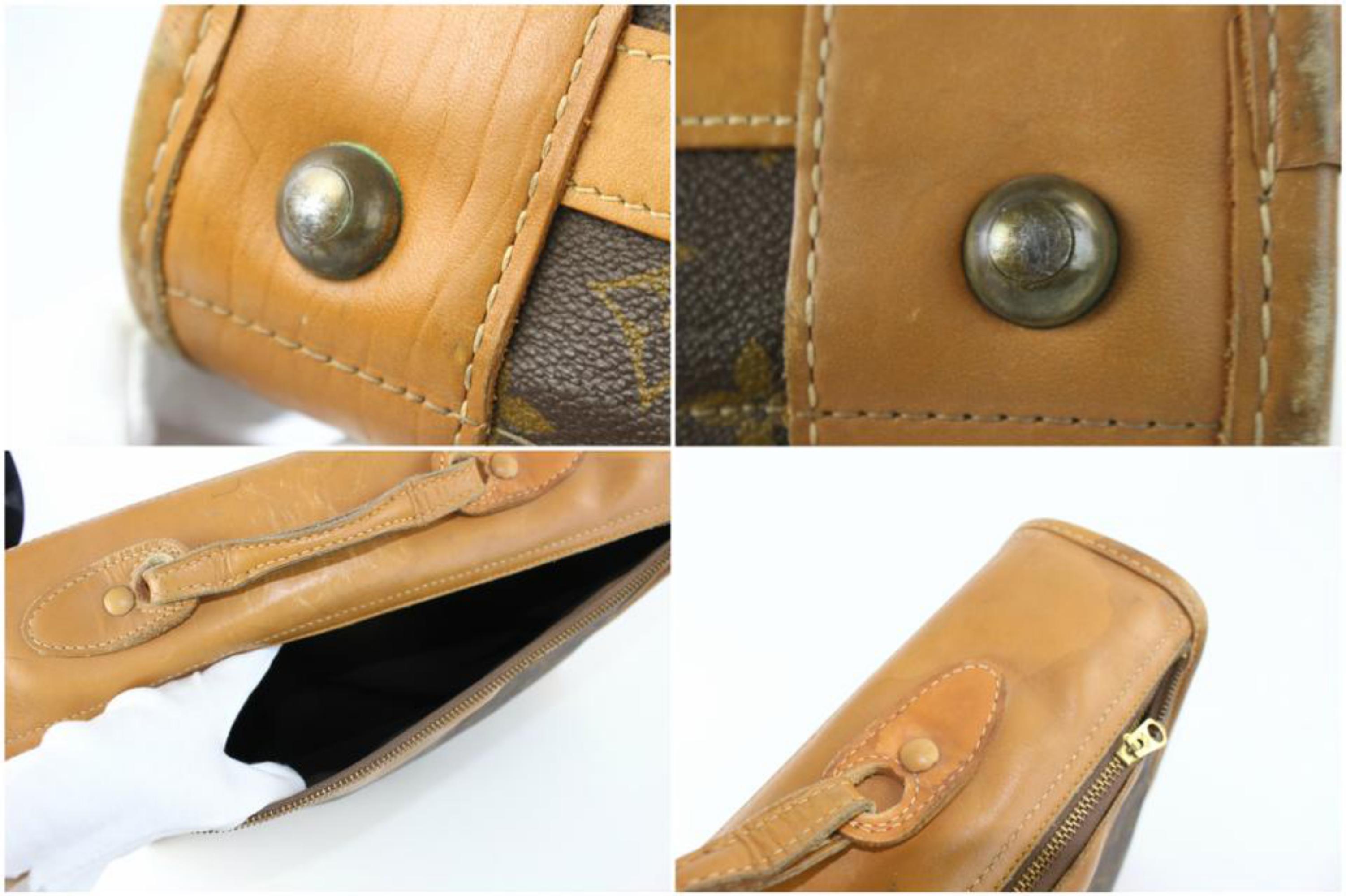 Louis Vuitton Monogram Suitcase 10lz0717 Brown Coated Canvas Weekend/Travel Bag For Sale 4