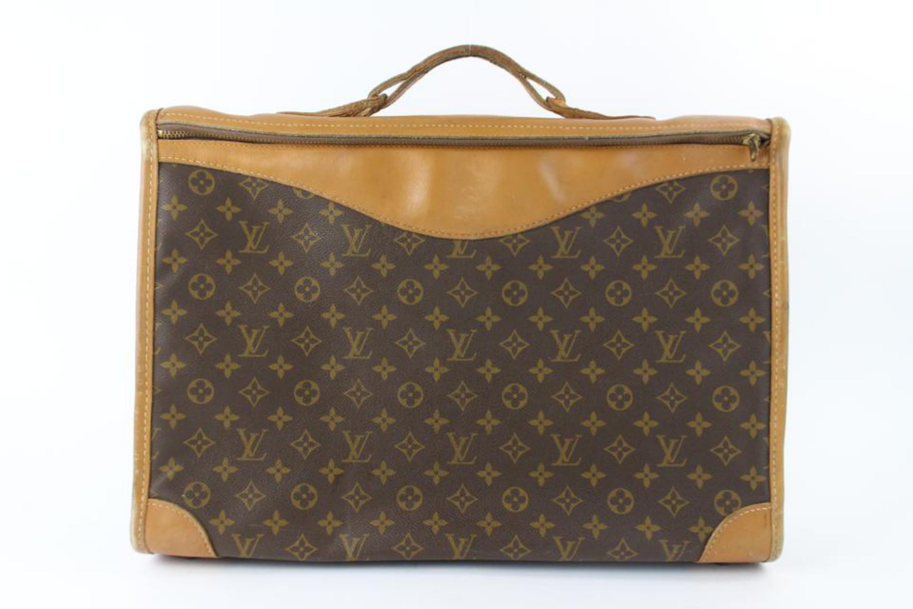 Louis Vuitton Monogram Suitcase 10lz0717 Brown Coated Canvas Weekend/Travel Bag For Sale 5