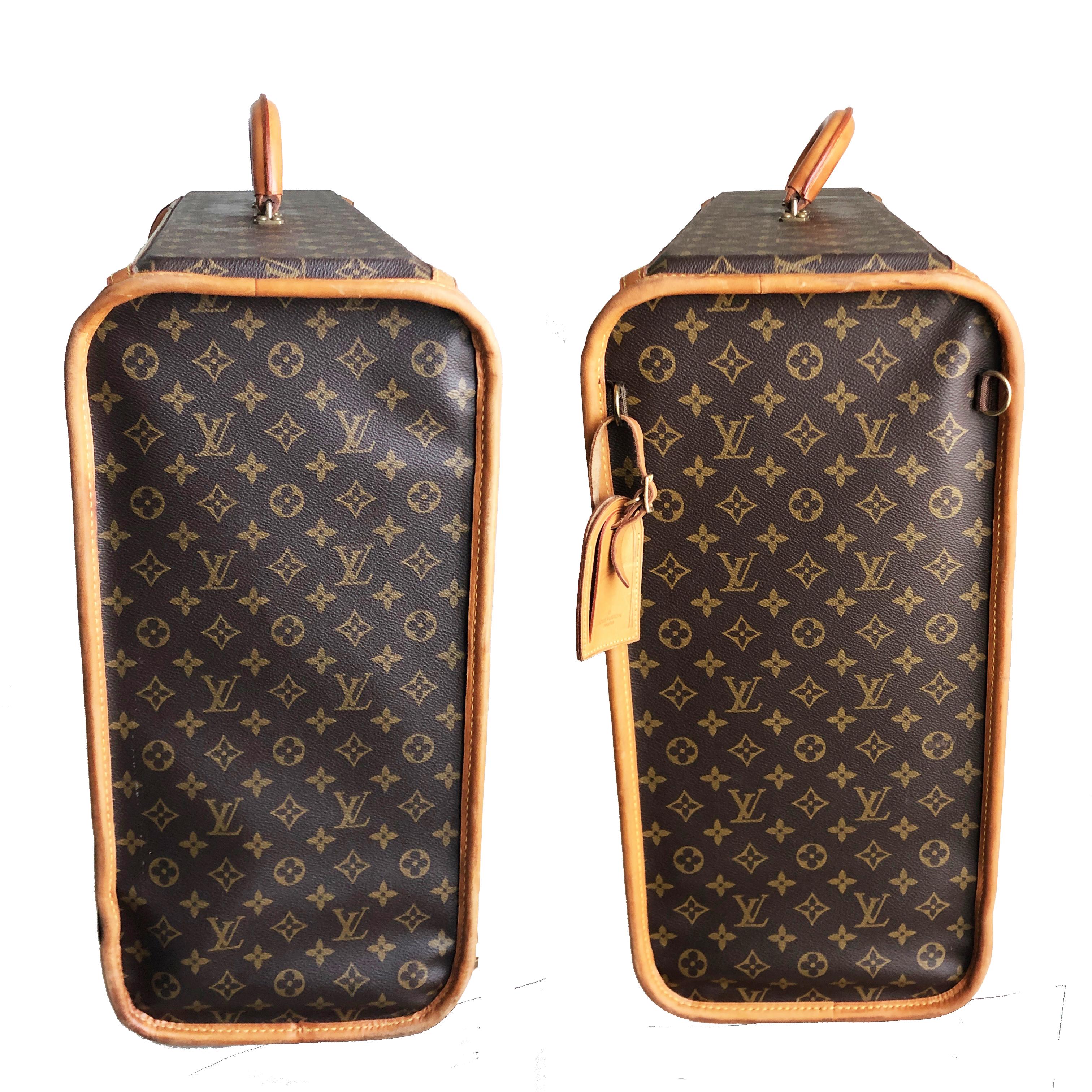 Black Louis Vuitton Monogram Suitcase Large Luggage with Combination Lock & ID Tag VTG For Sale