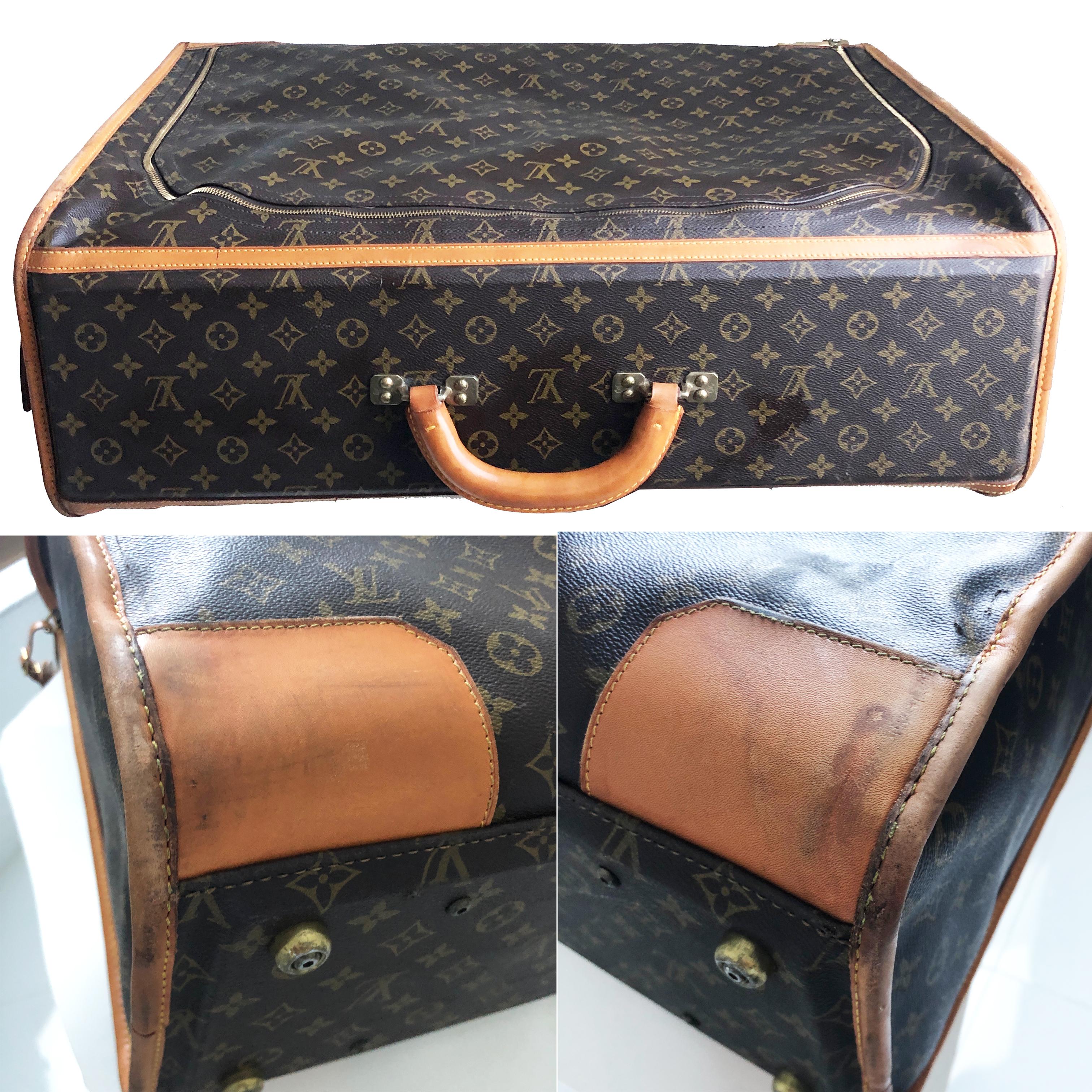 Louis Vuitton Monogram Suitcase Large Luggage with Combination Lock & ID Tag VTG For Sale 1