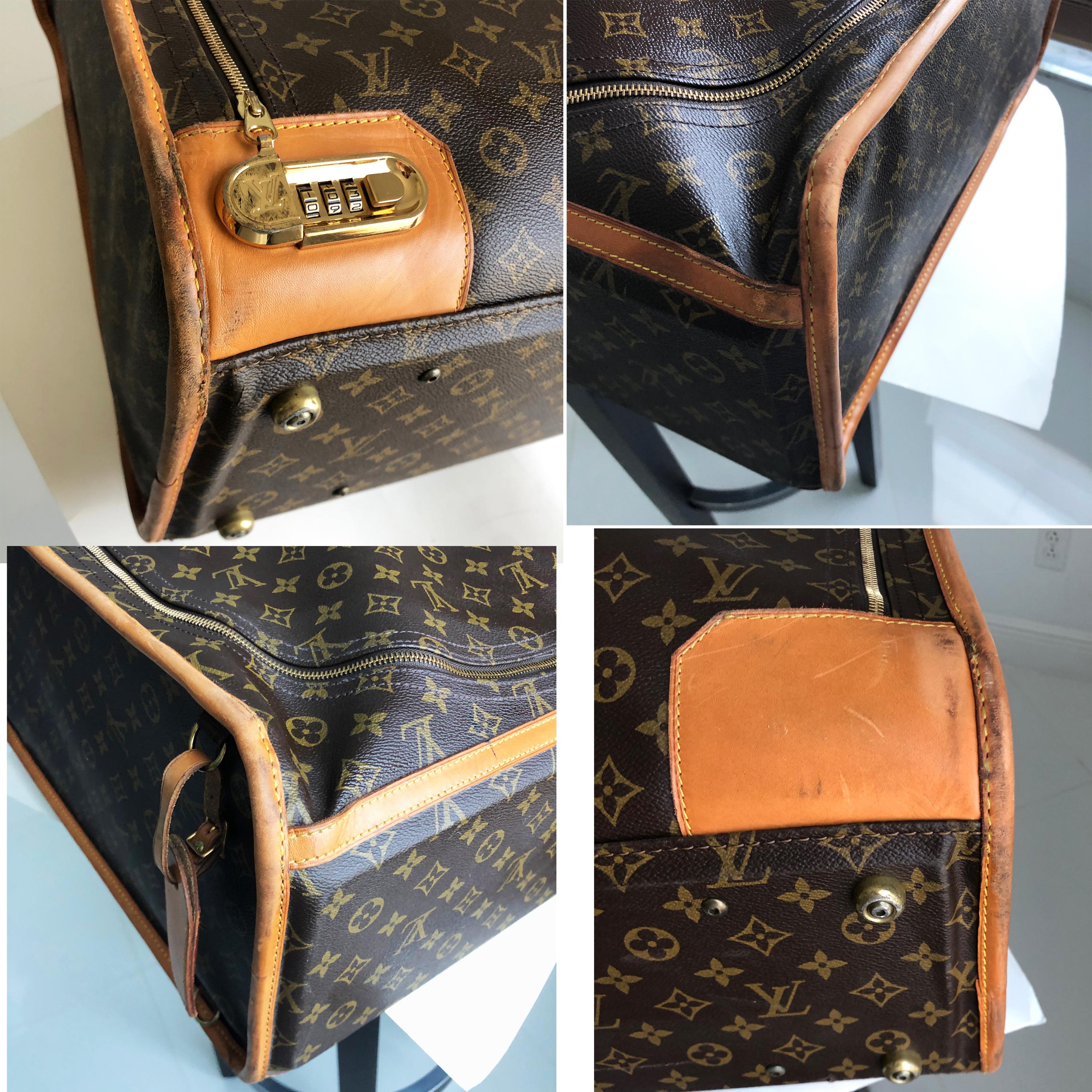 Louis Vuitton Monogram Suitcase Large Luggage with Combination Lock & ID Tag VTG For Sale 2