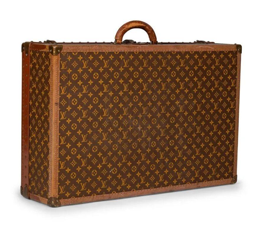 Louis Vuitton Monogram Suitcase / Luggage or Trunk, Alzer 80, Mid 20th Century For Sale 14