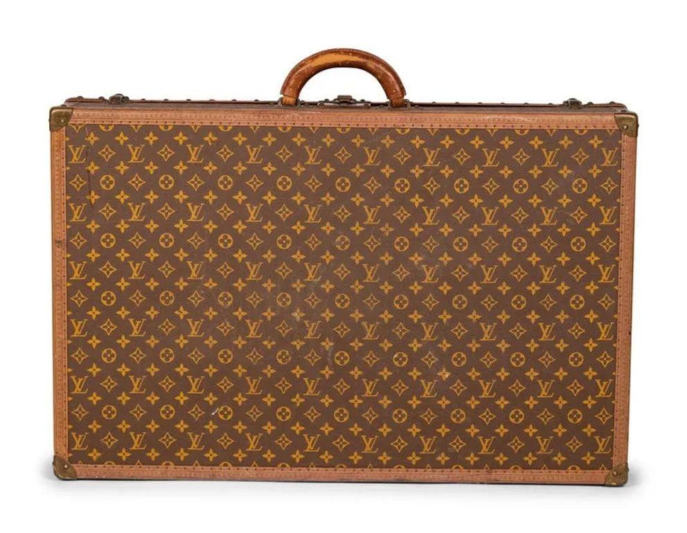 Louis Vuitton Monogram Suitcase / Luggage or Trunk, Alzer 80, Mid 20th Century For Sale 15