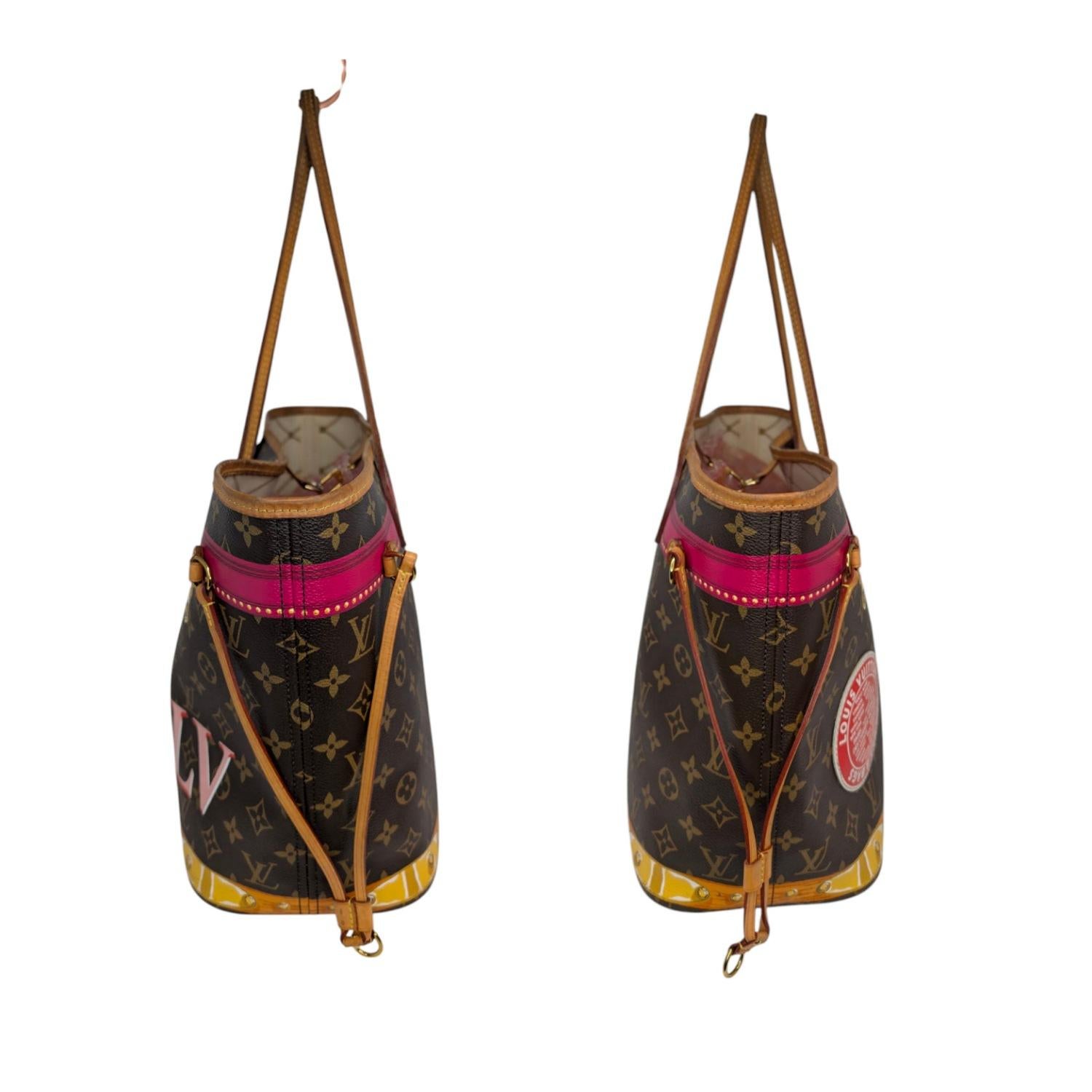 Louis Vuitton Monogram Summer Trunks Limited Edition Neverfull MM Tote In Good Condition For Sale In Scottsdale, AZ