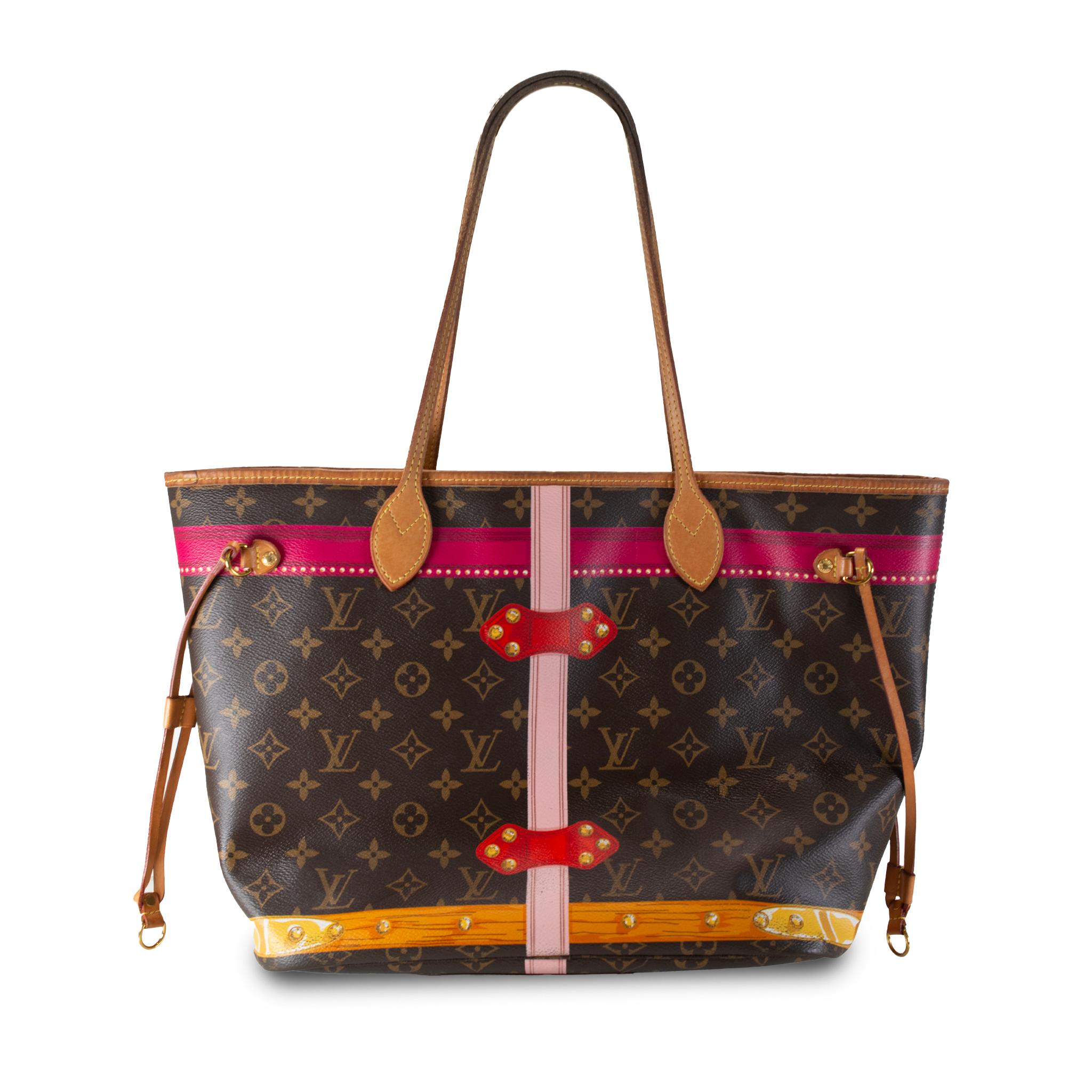 Marron Louis Vuitton Monogram Summer Trunks Neo Neverfull MM M41390 Tote Handbag en vente