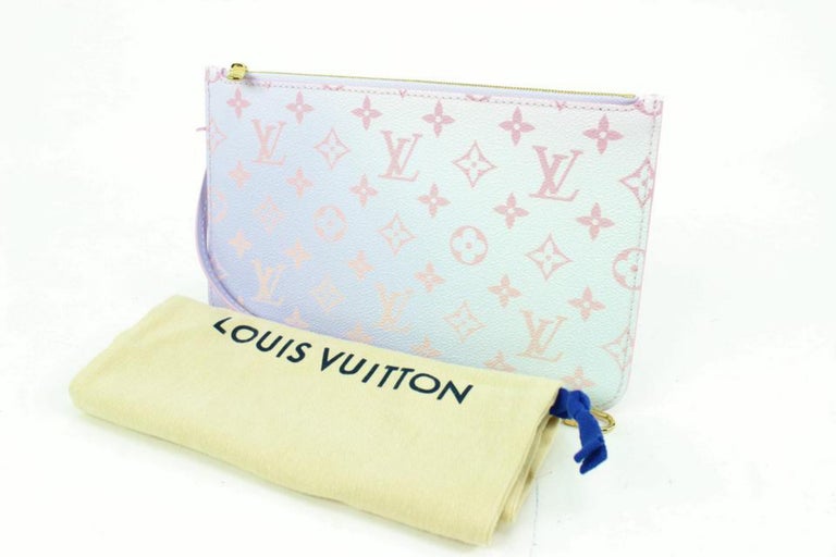 Louis Vuitton Monogramm Sonnenaufgang Pastell Neverfull Pochette  Handgelenktasche 76lz418s im Angebot bei 1stDibs