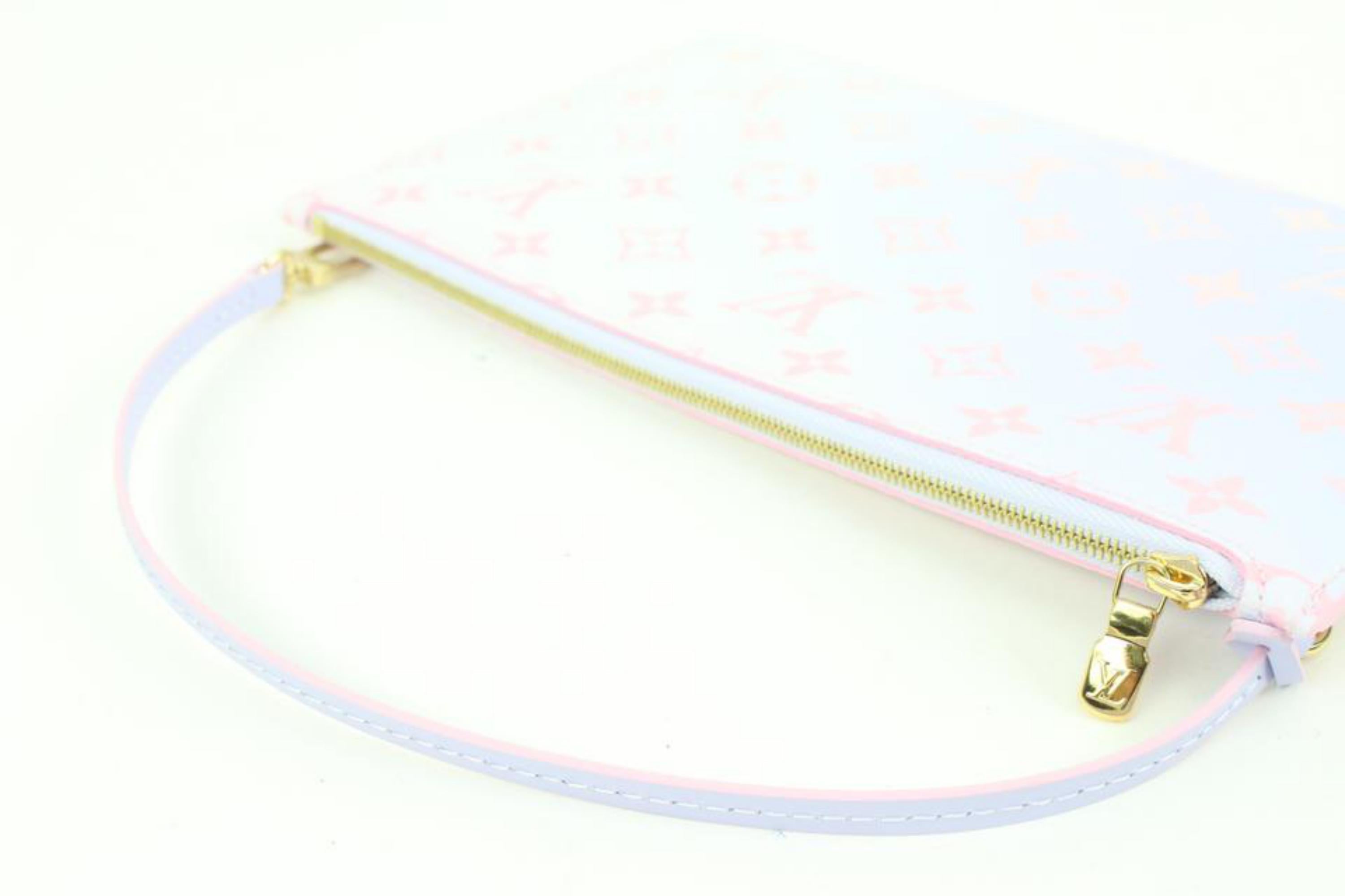 Louis Vuitton Monogram Sunrise Pastel Neverfull Pochette Wristlet Pouch 76lz418s In New Condition In Dix hills, NY