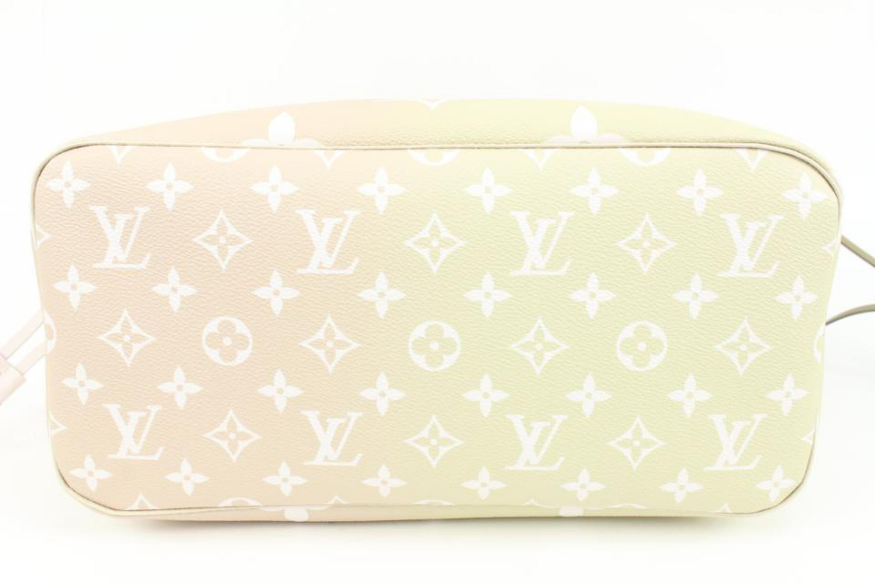 Women's Louis Vuitton Monogram Sunset Khaki Neverfull MM Tote Bag 80lz418s For Sale