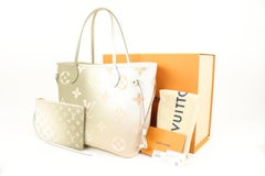 Louis Vuitton Monogram Sunset Khaki Neverfull MM Tote Bag with Pouch 81lz418s