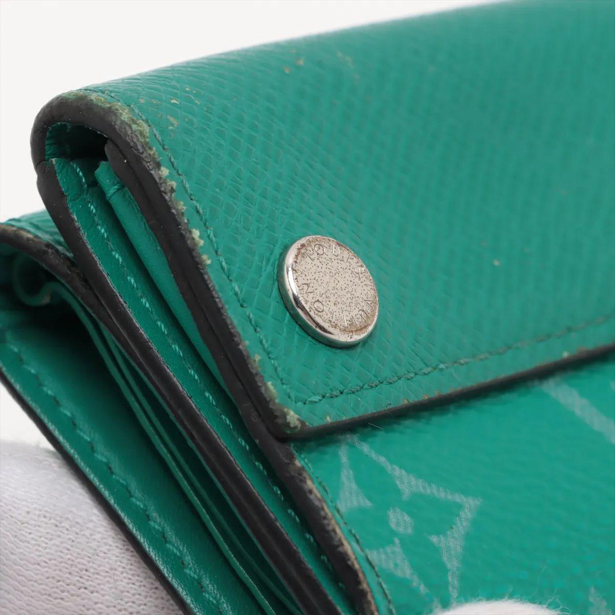Louis Vuitton Monogram Taigarama Entdeckung kompakte Brieftasche Grün im Angebot 7