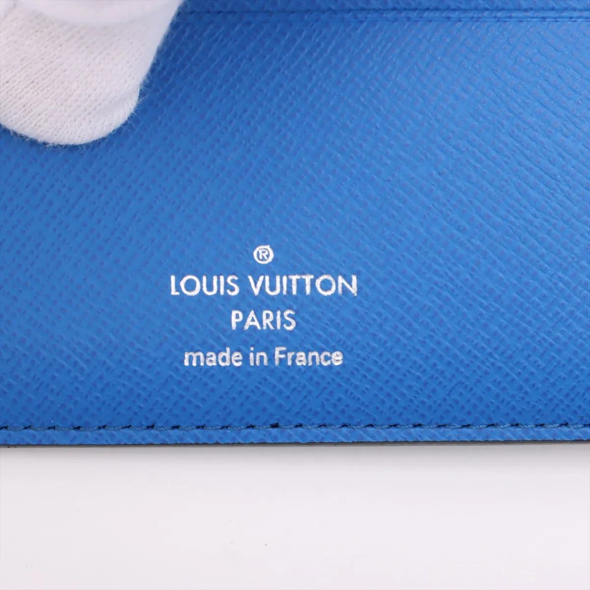 Louis Vuitton Monogram Taigarama Portefeuille Multiple Blue Lagoon in vendita 3