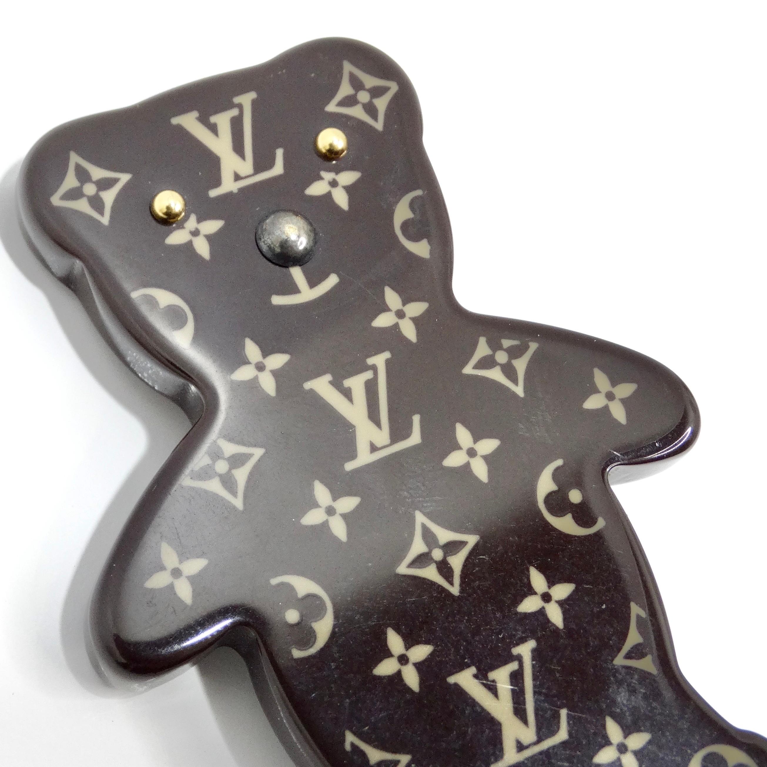 Louis Vuitton Monogram Teddy Bear Brooch In Excellent Condition For Sale In Scottsdale, AZ