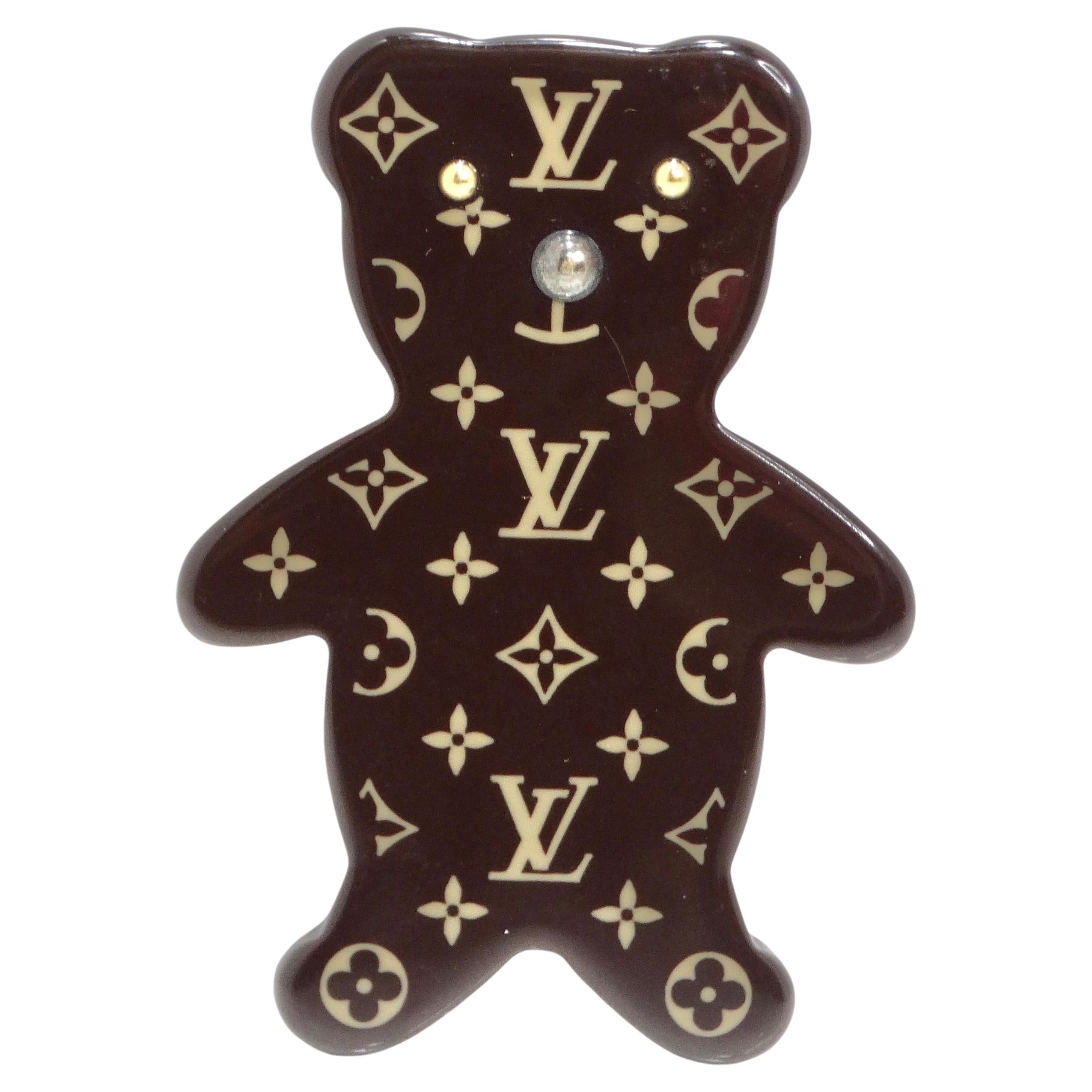 Louis Vuitton Monogram Teddy Bear Brooch For Sale