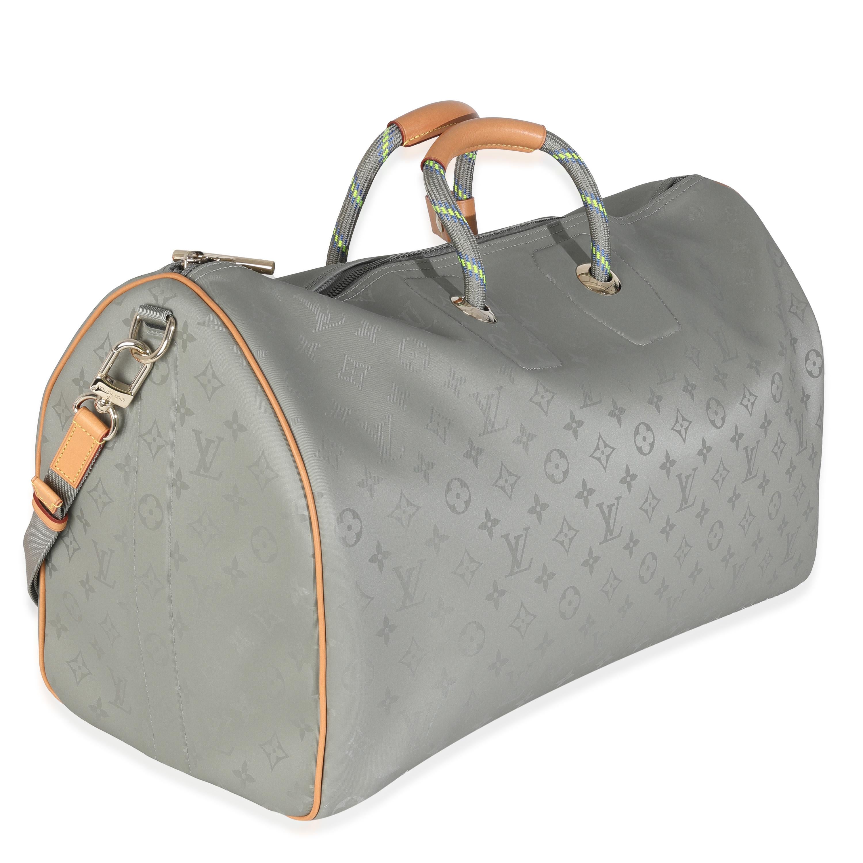 Louis Vuitton Monograma Titanio Keepall Bandolera 50 Gris en venta