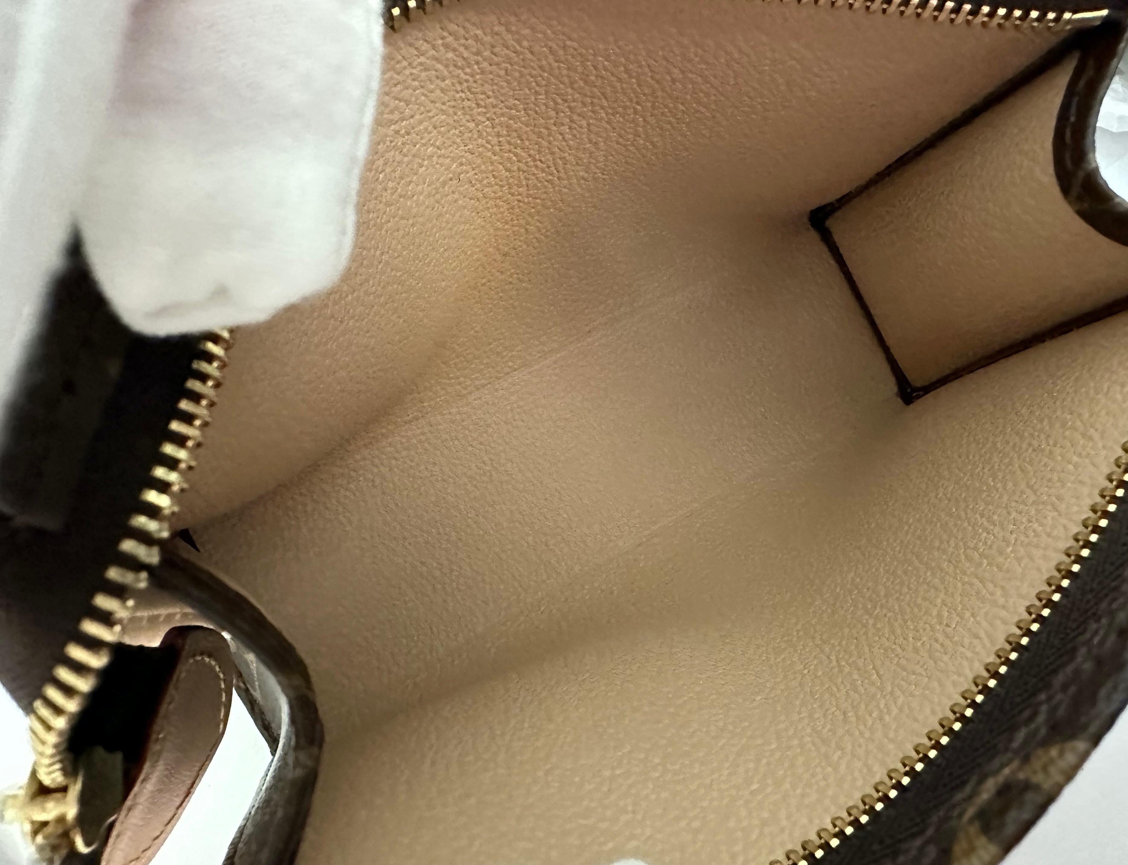 LOUIS VUITTON Monogram Toiletry Pouch 15 Canvas Case Bag Zipper Vachetta Leather 5