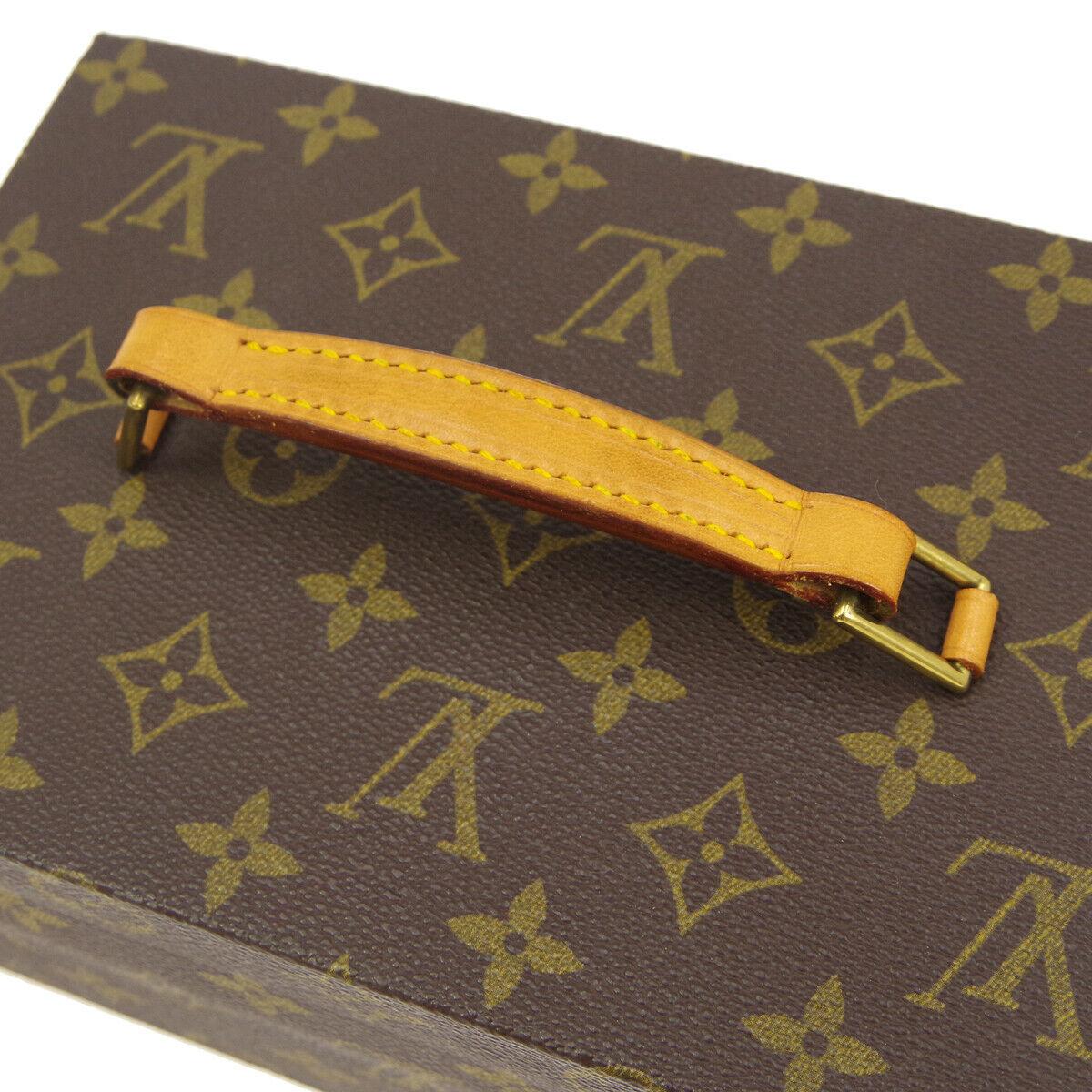 Black Louis Vuitton Monogram Top Handle Men's Women's Jewelry Travel Storage Case Bag