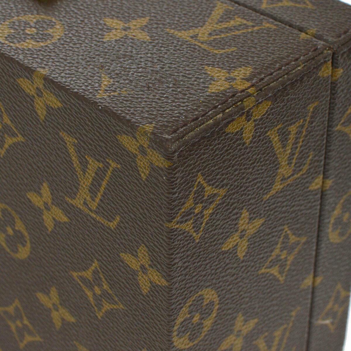 Louis Vuitton Monogram Top Handle Men's Women's Jewelry Travel Storage Case Bag 1