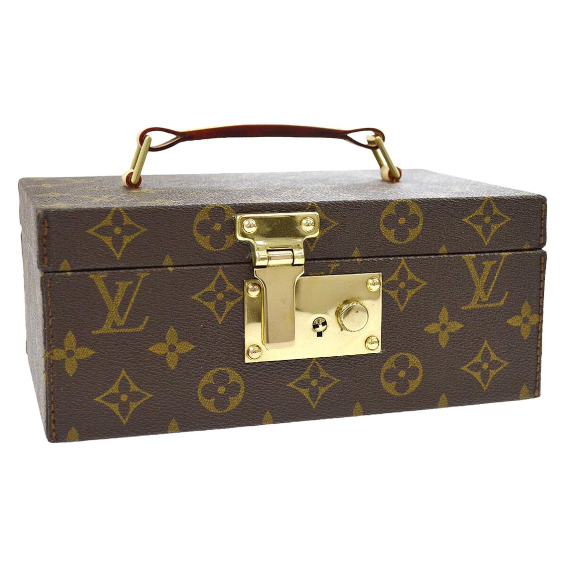 Louis Vuitton Monogram Top Handle Men's Women's Jewelry Travel Storage Case  Bag For Sale at 1stDibs