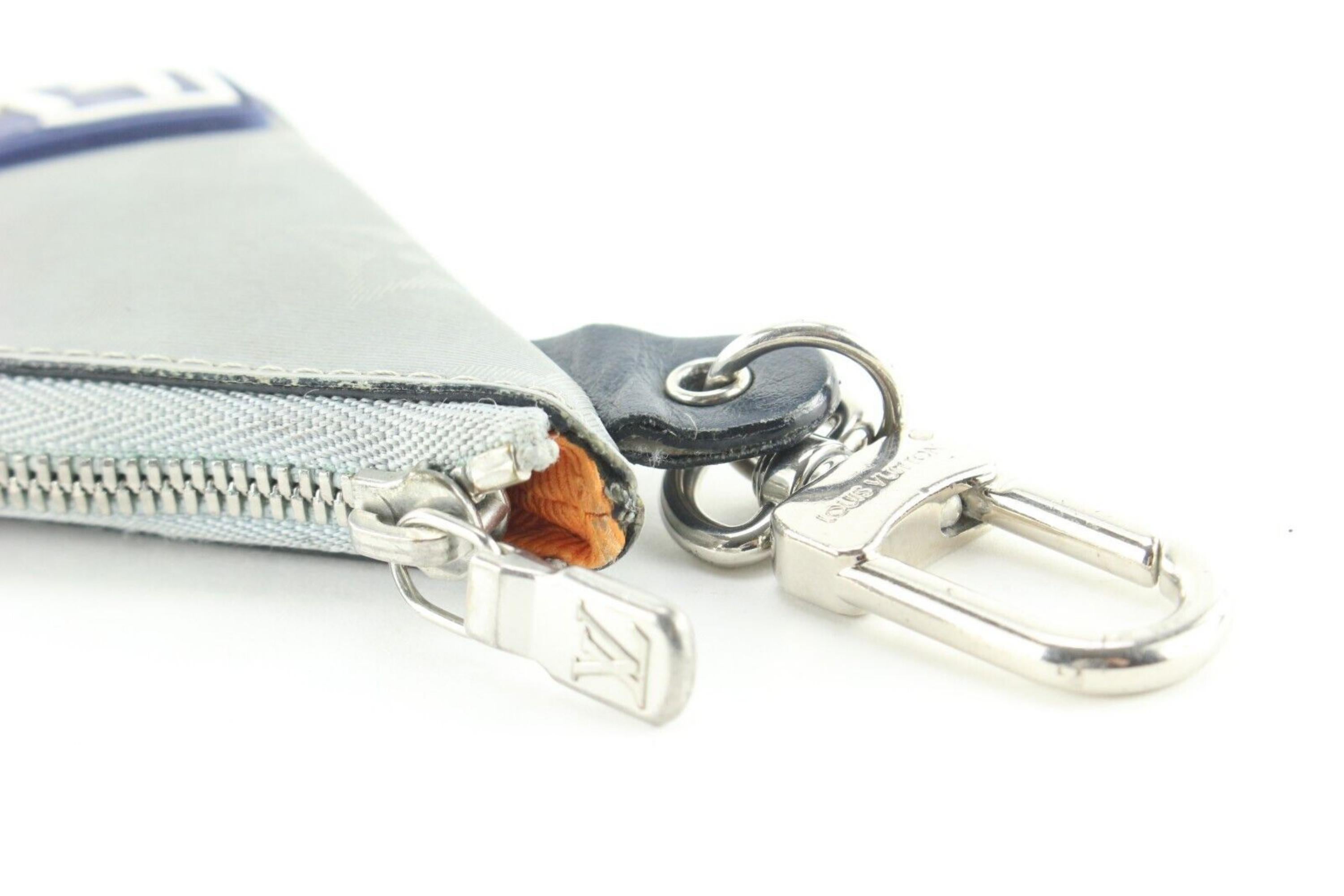 Women's Louis Vuitton Monogram Triangle Titanium Key Chain Bag Charm 9LV0501 For Sale