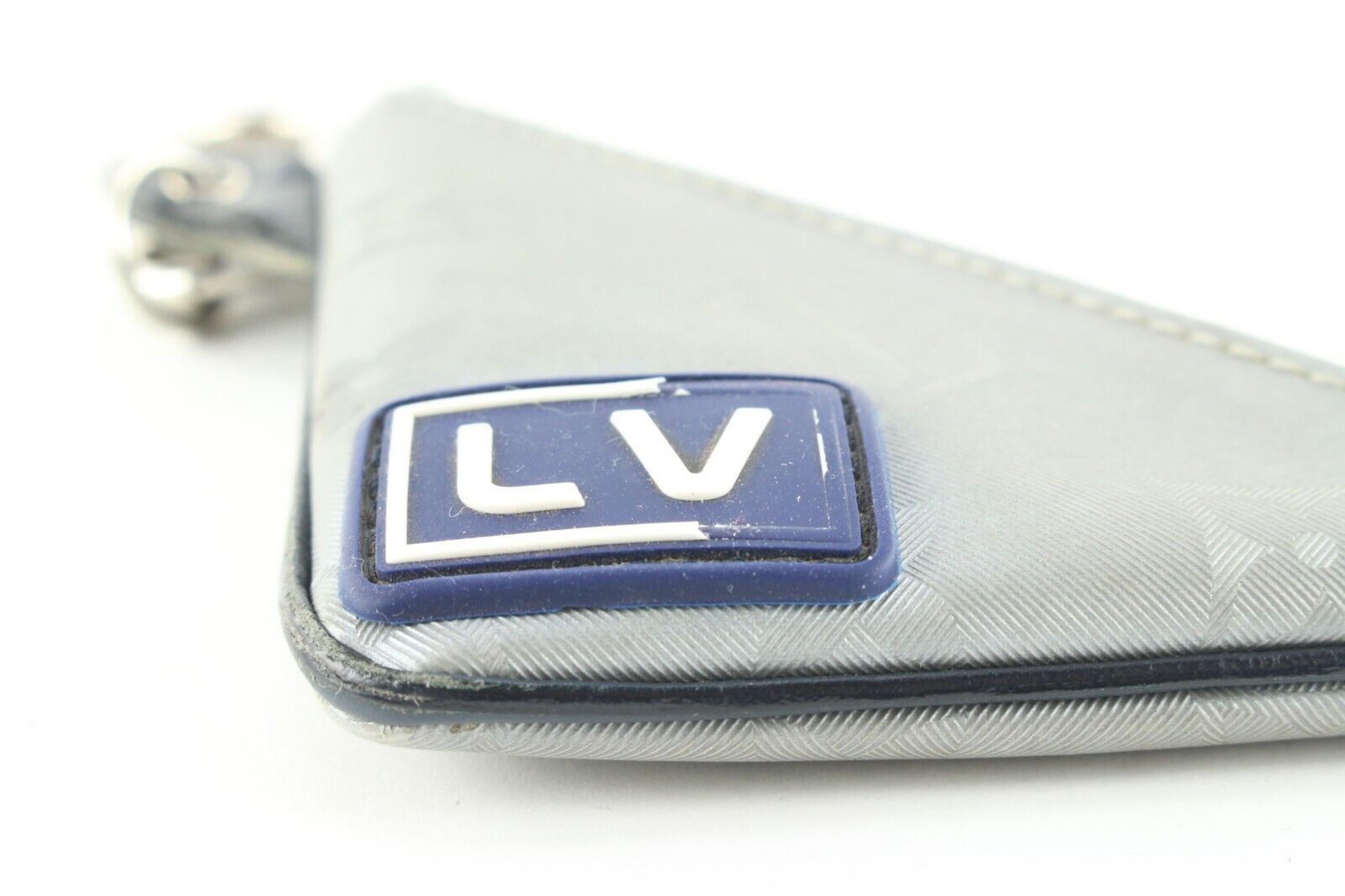 Louis Vuitton Monogram Triangle Titanium Key Chain Bag Charm 9LV0501 For Sale 1