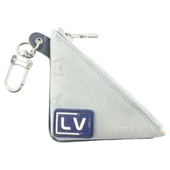 Louis Vuitton Monogram Triangle Titanium Key Chain Bag Charm 9LV0501