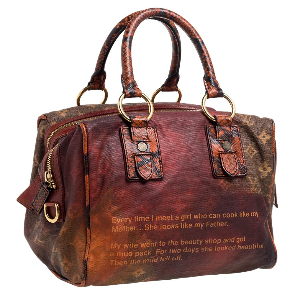 Louis Vuitton Monogramm Trim Limited Edition Richard Prince Mancrazy Jokes Tasche im Zustand „Gut“ in Dubai, Al Qouz 2