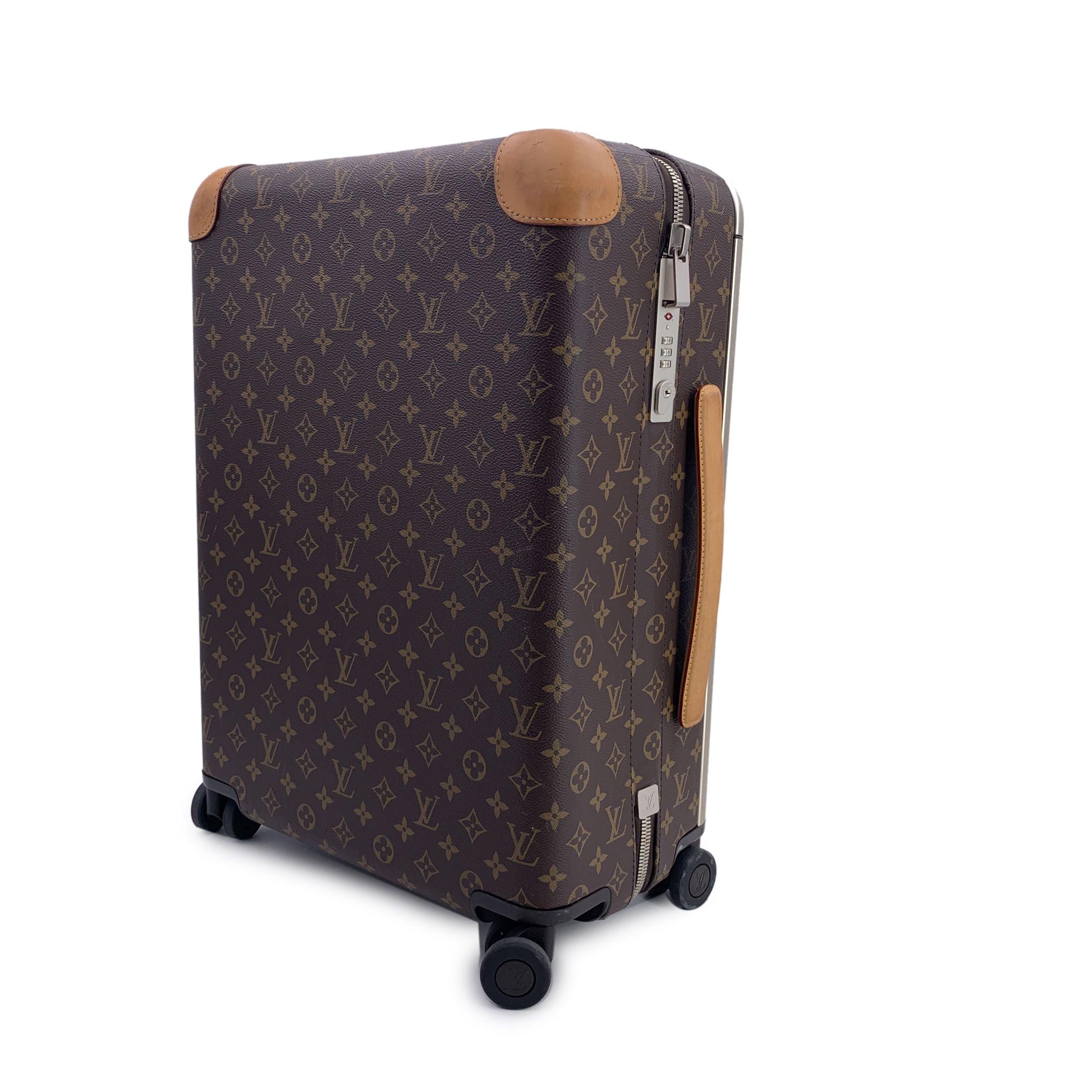 Black Louis Vuitton Monogram Trolley Horizon 55 Rolling Suitcase Beige