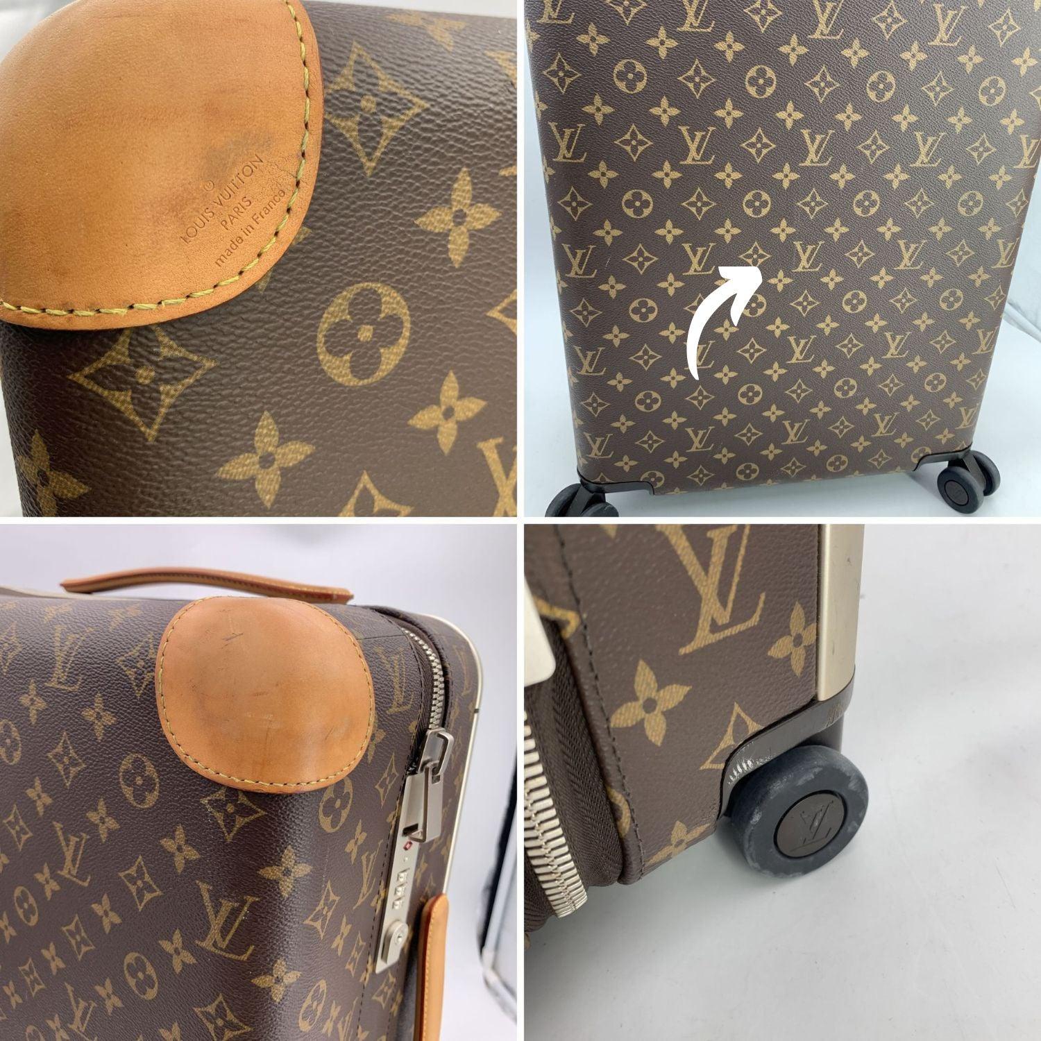 Women's or Men's Louis Vuitton Monogram Trolley Horizon 55 Rolling Suitcase Beige