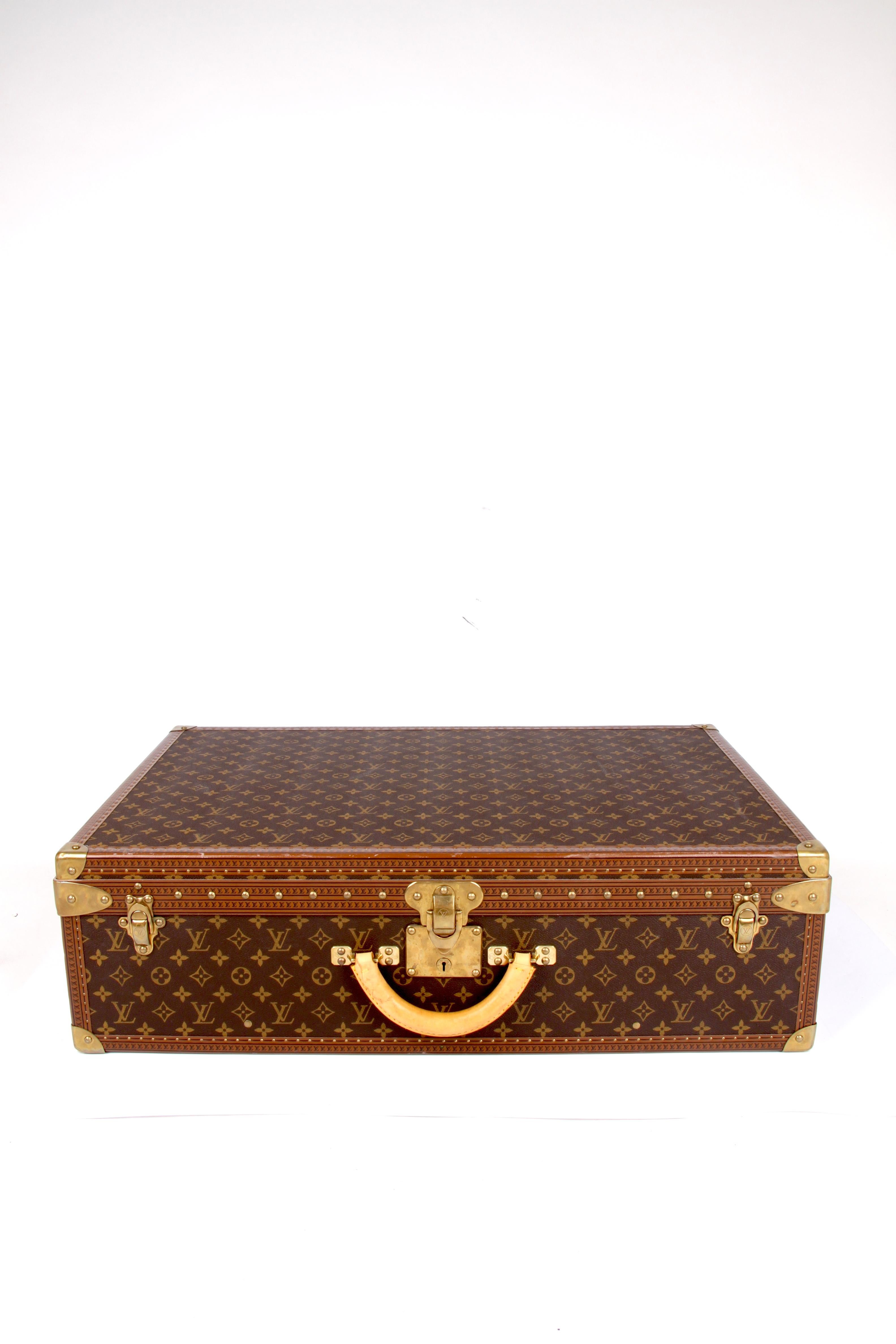 Brown Louis Vuitton Monogram Trunk Suitcase 75 - brown