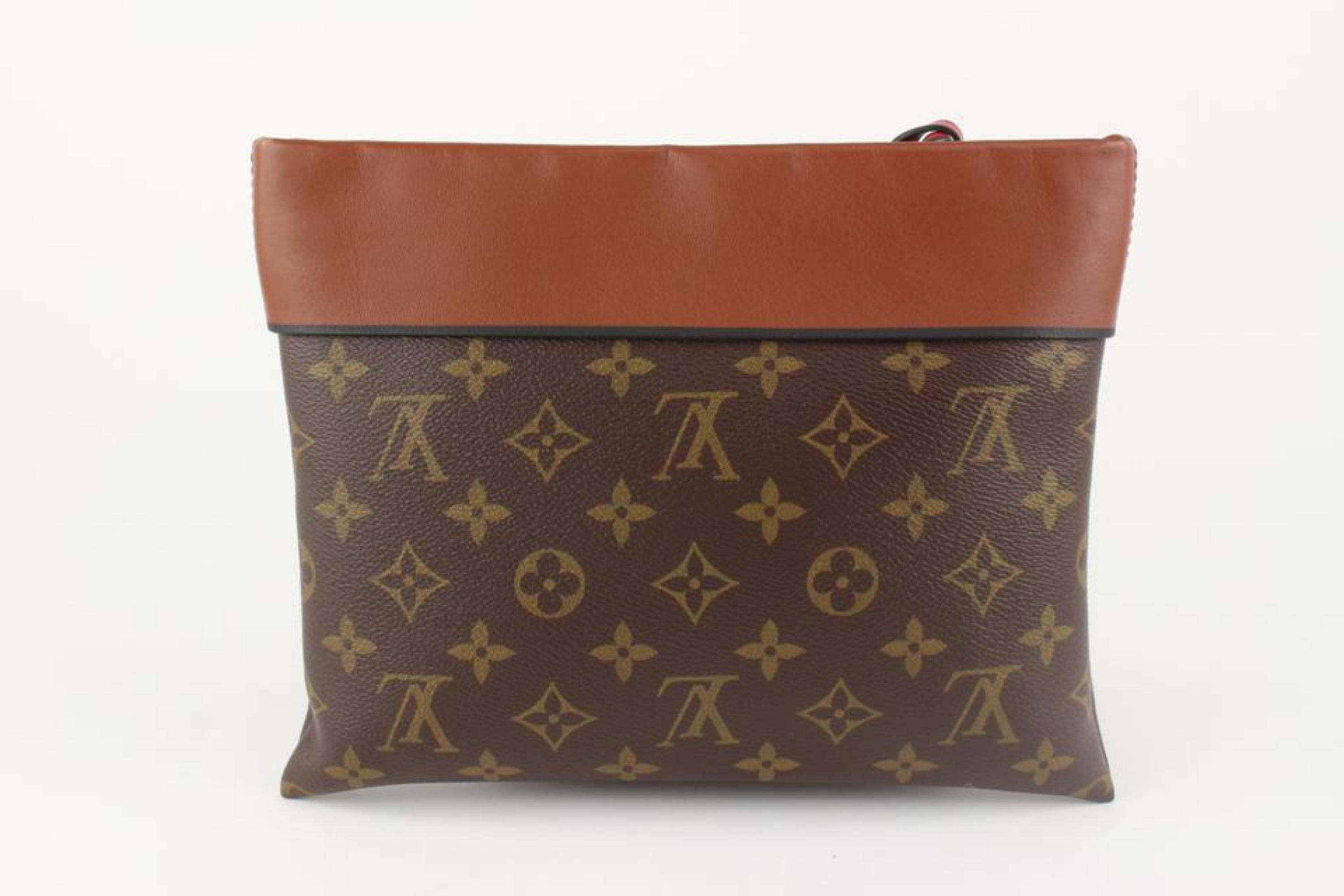 Women's Louis Vuitton Monogram Tuileries Pochette Caramel Toiletry Clutch 1217lv11